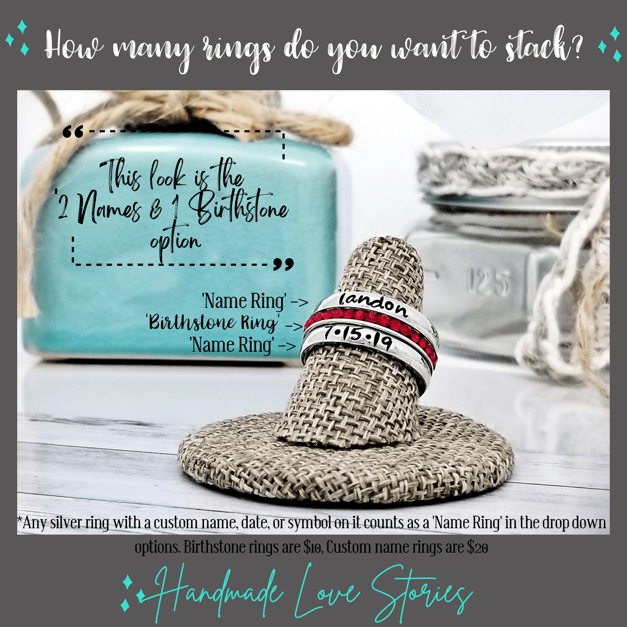 Pet Name Jewelry, Dog Name Ring, Dog Mom Gift, Stacking Birthstone Ring, Personalize Jewelry, Custom Pet Jewelry, Stackable Name Rings