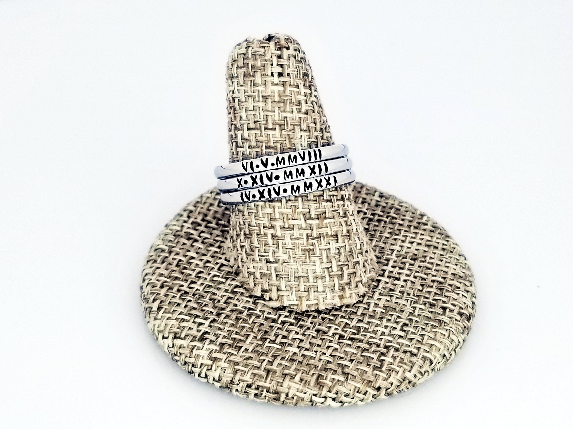 Tiny Stacking Rings, Custom Hand Stamped Rings, Personalized Gift, Eternity rings, Stainless Steel Copy