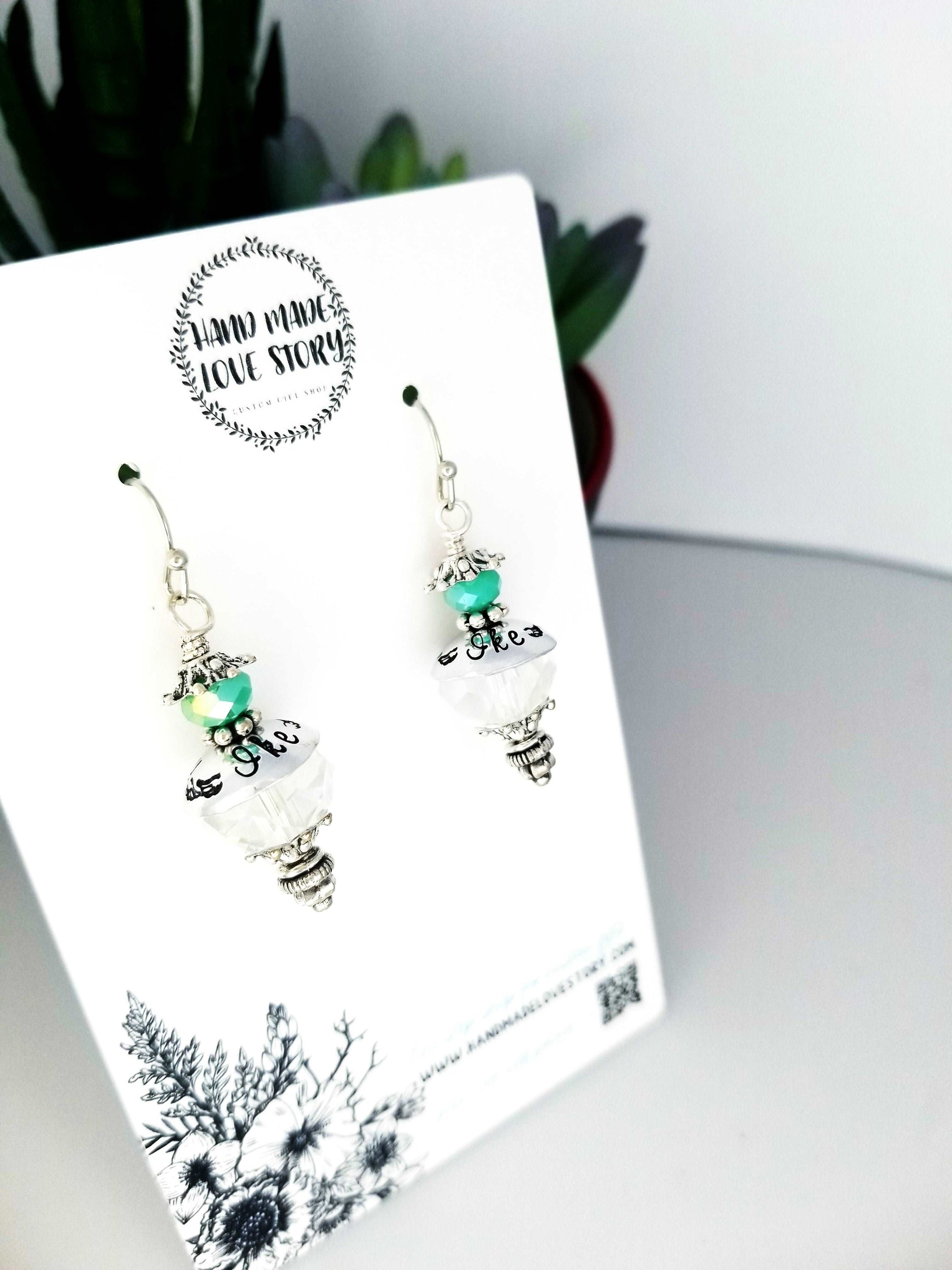 Memorial Earrings, Custom Earrings, Memorial Jewelry, Personalized for Women, Loss of a Loved One, Parental Loss, Rainbow Bridge Earrings