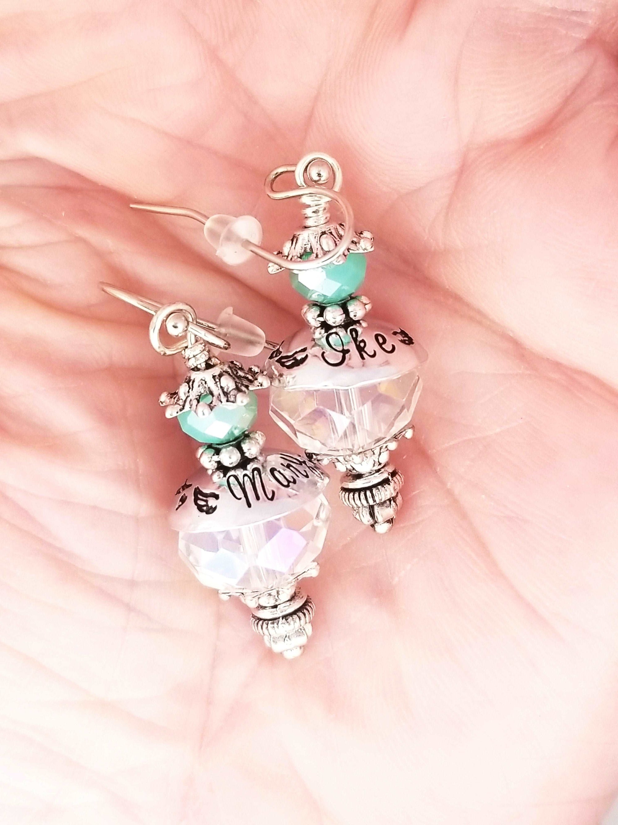 Memorial Earrings, Custom Earrings, Memorial Jewelry, Personalized for Women, Loss of a Loved One, Parental Loss, Rainbow Bridge Earrings