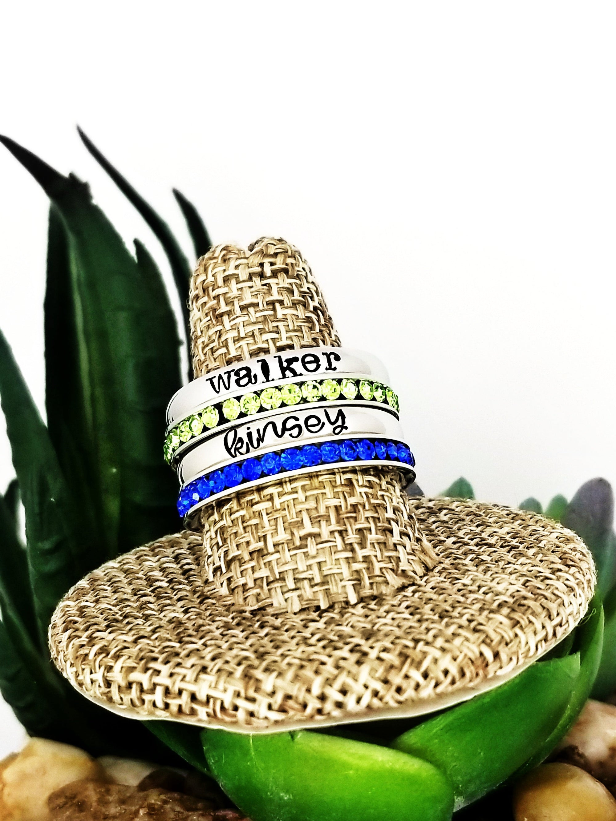 Stacking Name Rings, Custom Hand Stamped Rings, Personalized Gift, Eternity rings, Stainless Steel Copy