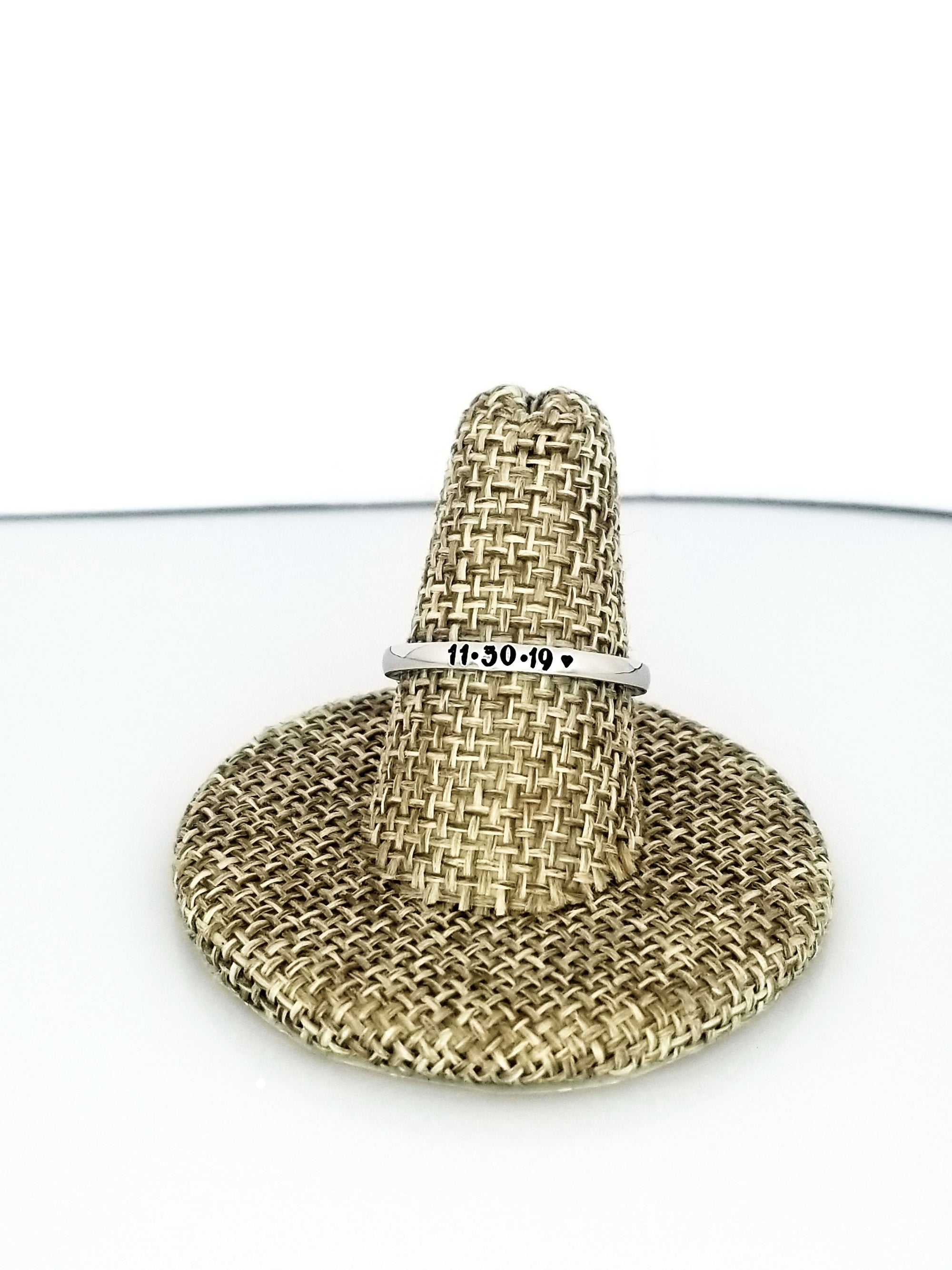 Tiny Stacking Name Rings, Custom Hand Stamped Rings, Personalized Gift, Eternity rings