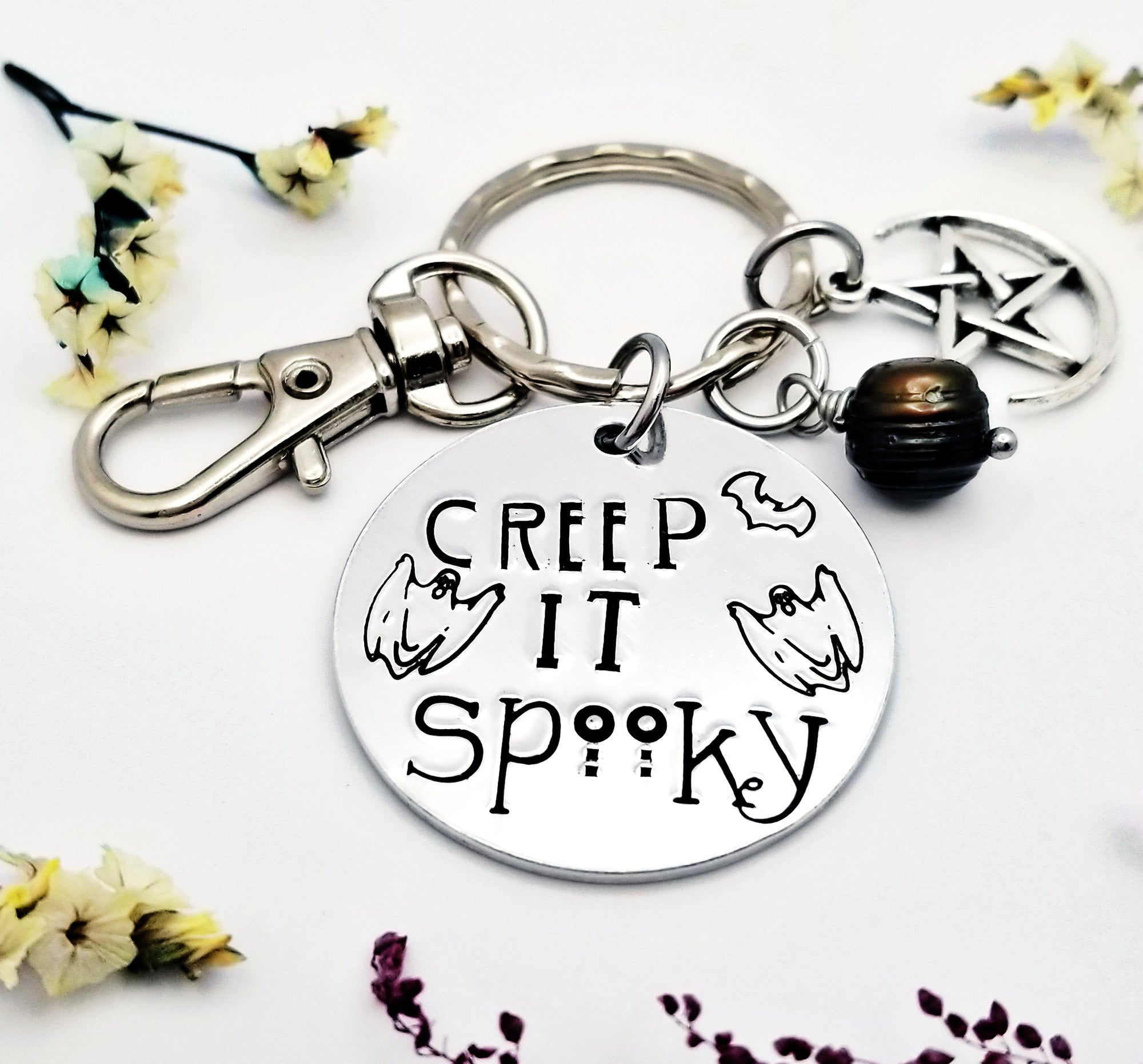 Ghoul Vibes Only, Ghost Keychain, Horror Movie Lover Gift, Halloween Keychain
