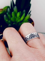Mandala Ring, Mandala Design Personalized Jewelry, Hand Stamped Ring, Silver Personalize Ring, Custom rings, Cute Ring, Cuff Ring