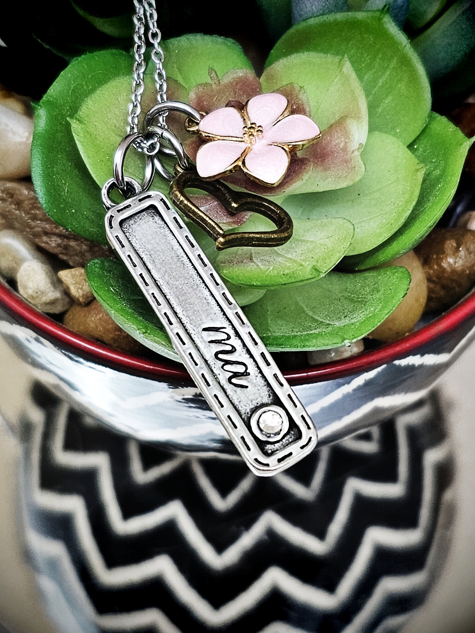 Mother's Necklace, Name Necklace, Monogram Necklace, Birthstone Necklace, Bar Necklace, Name Jewelry, Personalize Jewelry, Custom Necklace