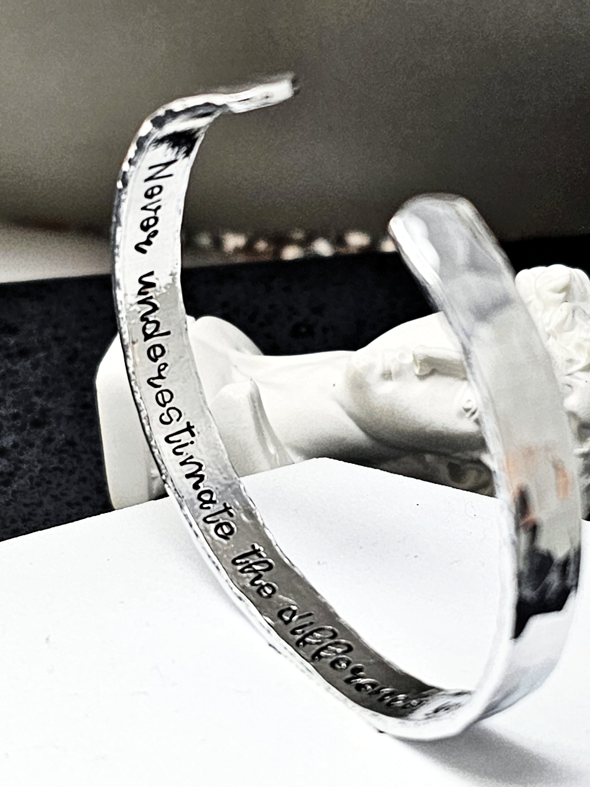 Teacher Appreciation Hammered Silver Bracelet, Teacher Bracelet, End Of School Gift, Custom Cuff Bracelet, Silver Cuff Bracelet