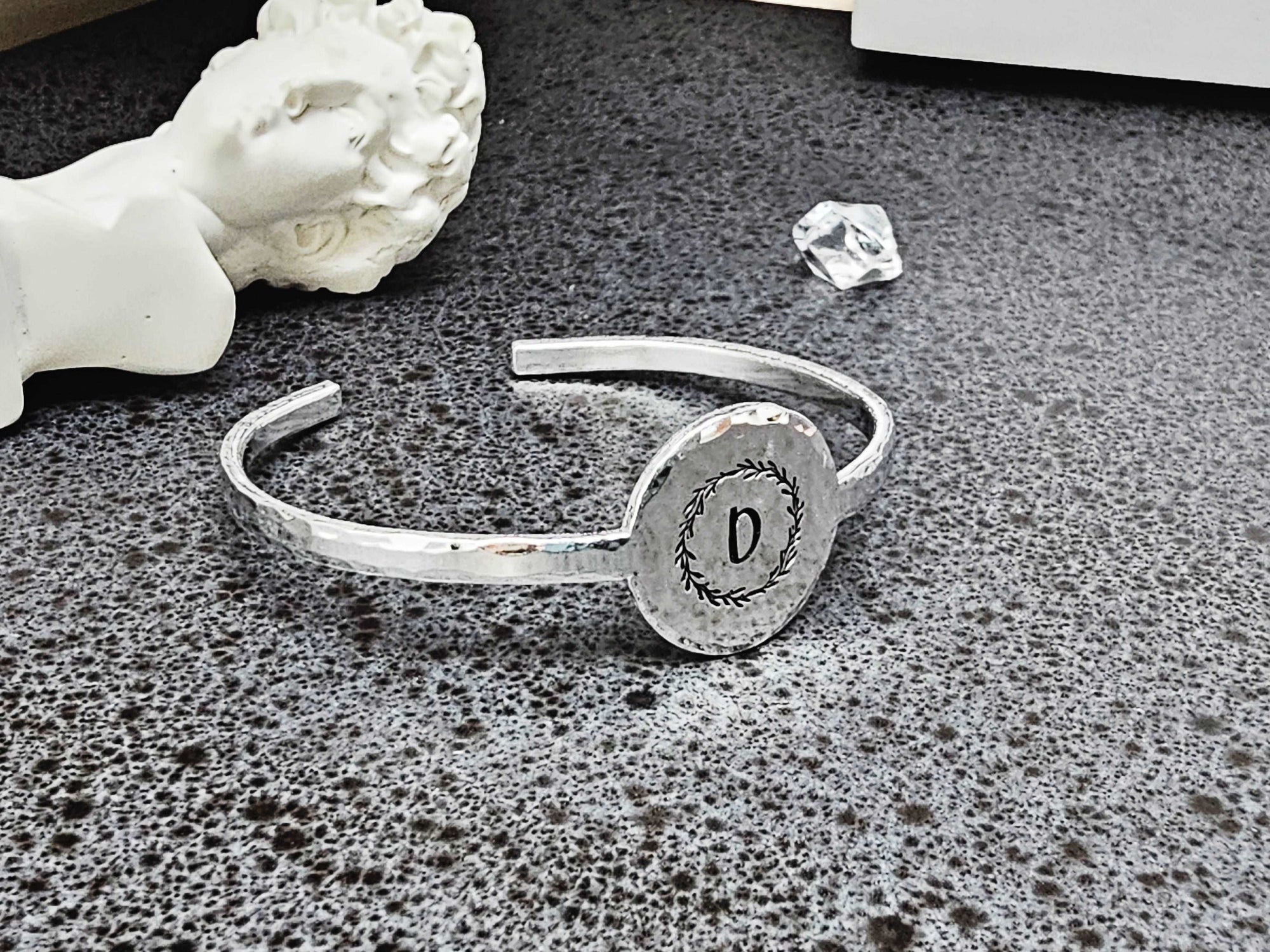 Initial Bracelet, Custom Cuff Bracelet, Silver Cuff Bracelet, Bracelet Cuff, Inspirational Bracelet Cuff, Bracelet Gift, Custom Gift