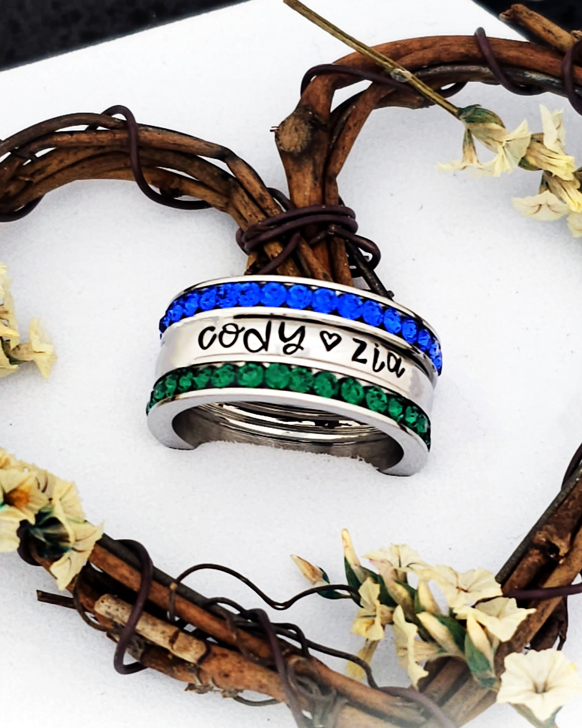 Stacking Name Rings, Custom Hand Stamped Rings, Personalized Gift, Eternity rings, Stainless Steel