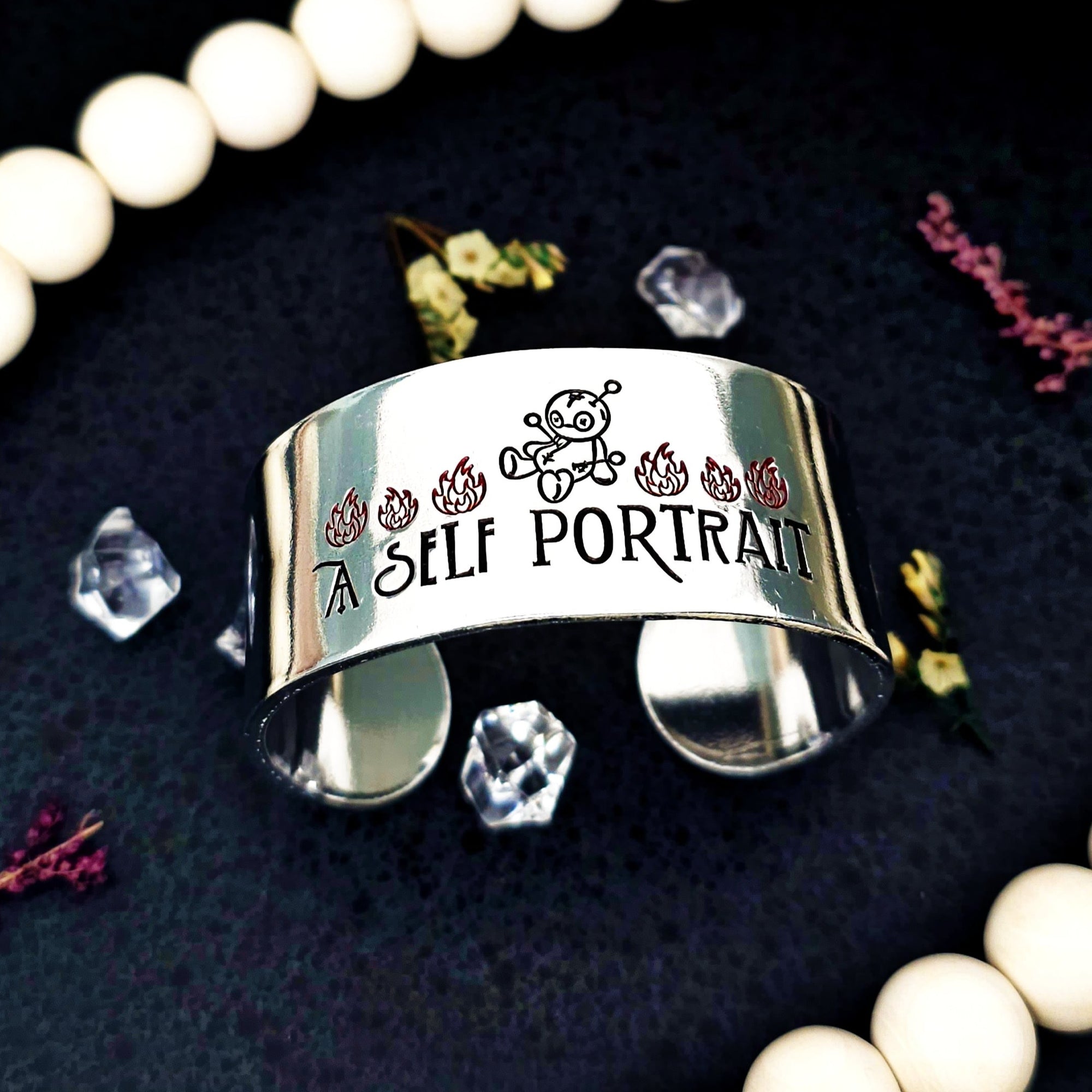 Self Portrait Bracelet Cuff, VooDoo Doll, Bad Luck Bracelet, Bad Omen Jewelry, Hardship Self Deprecating Humor