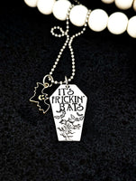 It's Frickin Bats Coffin Necklace, Halloween Necklace, Halloween Quotes, Coffin Jewelry Halloween Necklace, Spooky Jewelry