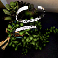 Hammered Silver Bracelet, Custom Cuff Bracelet, Silver Cuff Bracelet, Bracelet Cuff, Inspirational Bracelet Cuff, Bracelet Gift, Custom Gift