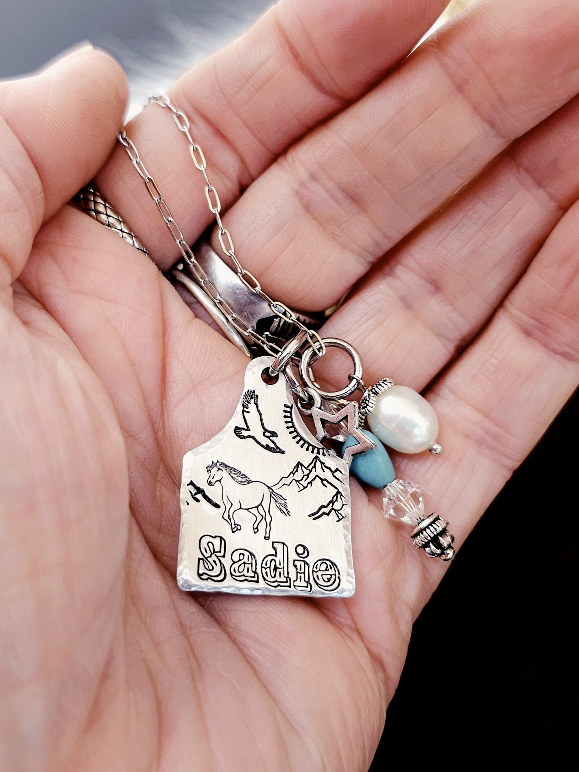 Horse Girl Necklace, Horse Lover Gift, Monogram Horse Necklace, Horse Jewelry, Barrel Racer Gift, Barrel Racing Jewelry, Rodeo Necklace