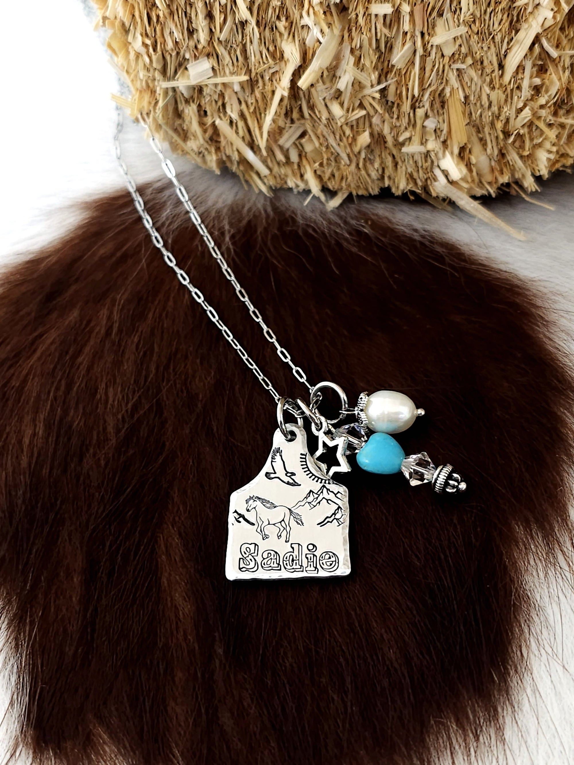 Horse Girl Necklace, Horse Lover Gift, Monogram Horse Necklace, Horse Jewelry, Barrel Racer Gift, Barrel Racing Jewelry, Rodeo Necklace