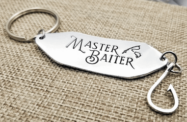 Master Baiter, Fisherman Gift, Fisherman Husband, Funny Gift, Pun Gift,  Husband Gift, Dad Fishermen Gift, Hand stamped Men's Gift, Father's Day Gift, Gift for Him