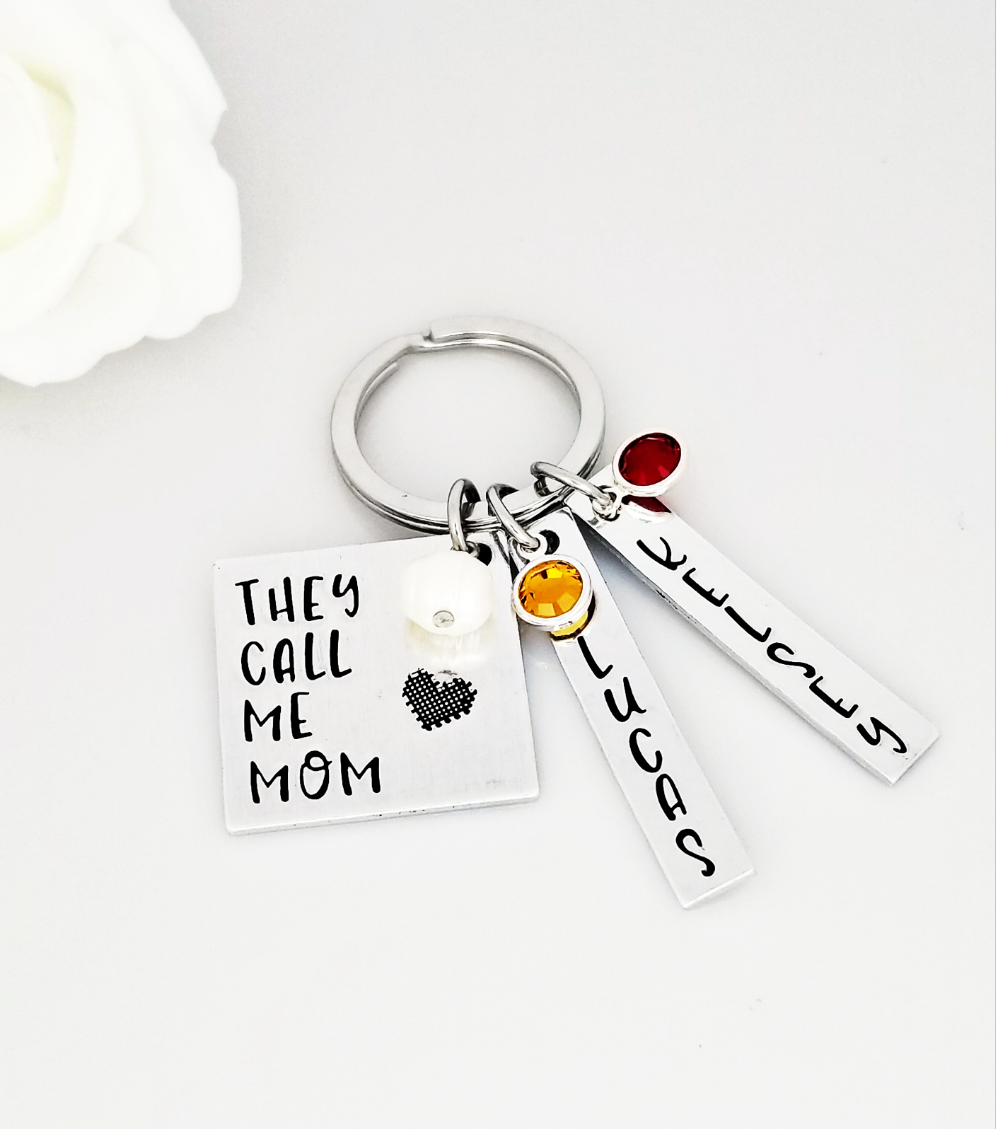 They Call Me Mom, Mom Keychains, Mom Gift, Gift from the kids, Mothers day, Mothers Gift, Mama Gift, Mother Gift, Gift from kids, Custom mom