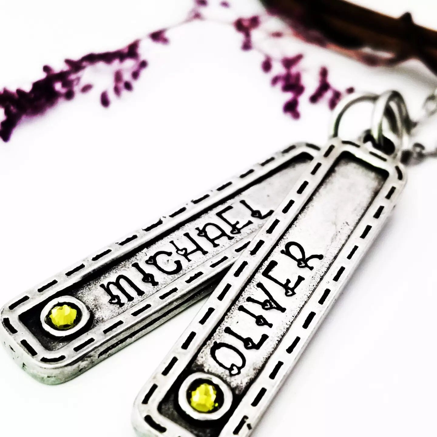 Mother's Necklace, Name Necklace, Monogram Necklace, Birthstone Necklace, Bar Necklace, Name Jewelry, Personalize Jewelry, Custom Necklace