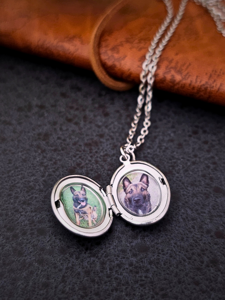 Custom Pet Locket Necklace – Photo Keepsake Jewelry with Your Dog, Cat, or Pet's Picture – Personalized Gift for Pet Lovers