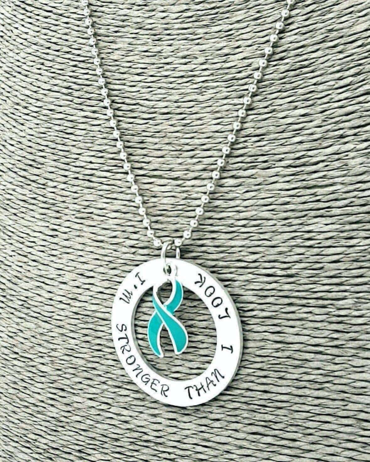 I'm Stronger Than I Look necklace - Ovarian Cancer, Scleroderma, PTSD, Ocd, Tourette's Synodrome, Necklaces, HandmadeLoveStories, HandmadeLoveStories , [Handmade_Love_Stories], [Hand_Stamped_Jewelry], [Etsy_Stamped_Jewelry], [Etsy_Jewelry]