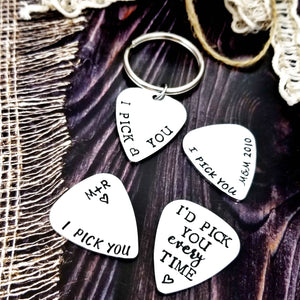 I Pick You, Valentine's Gift For Him, Husband Gift, Boyfriend Gift, V-day Gift, Guitar Pick Gift, Music Lover Gift, Anniversary Gift, Custom
