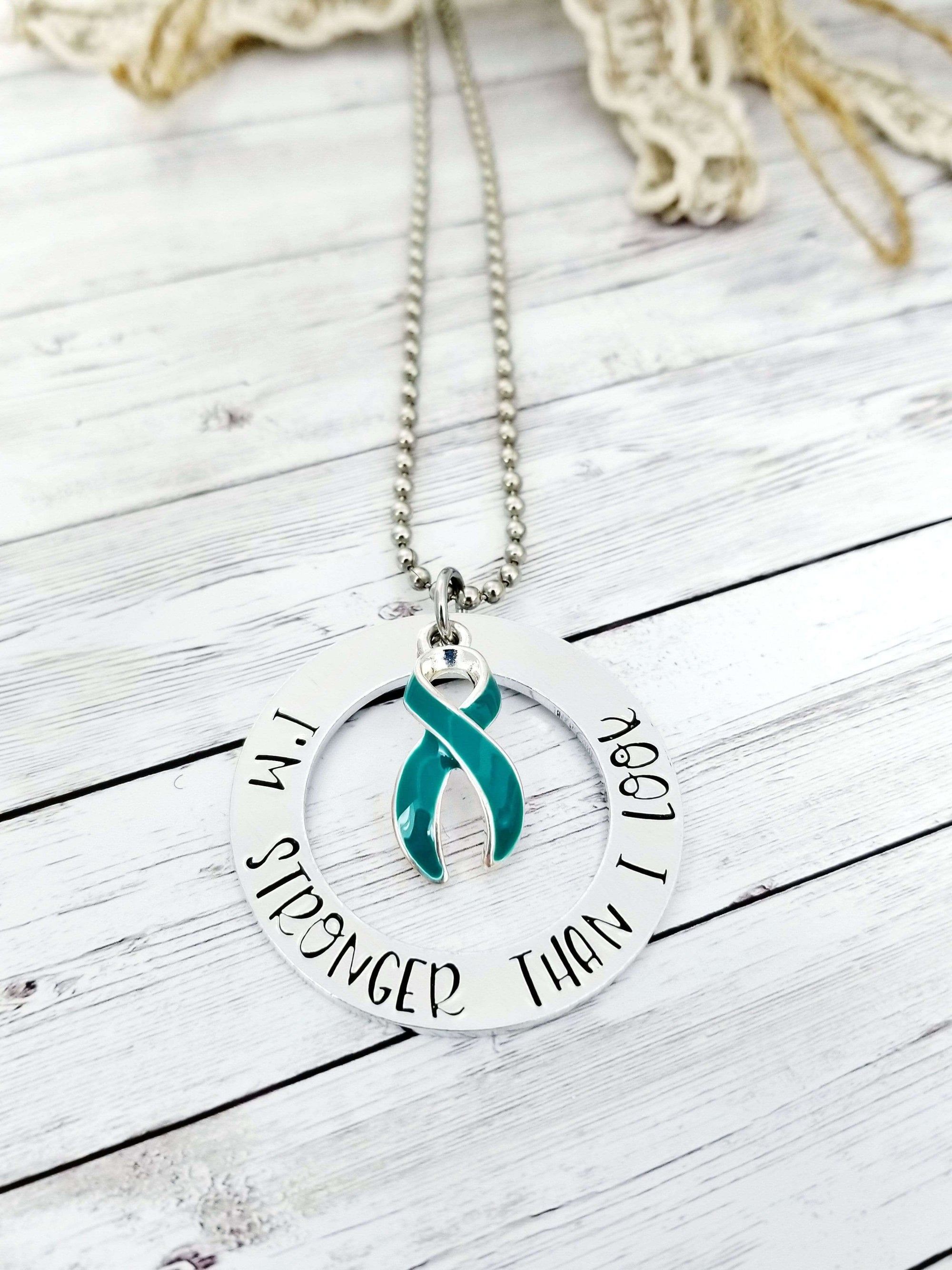 I'm Stronger Than I Look necklace - Ovarian Cancer, Scleroderma, PTSD, Ocd, Tourette's Synodrome