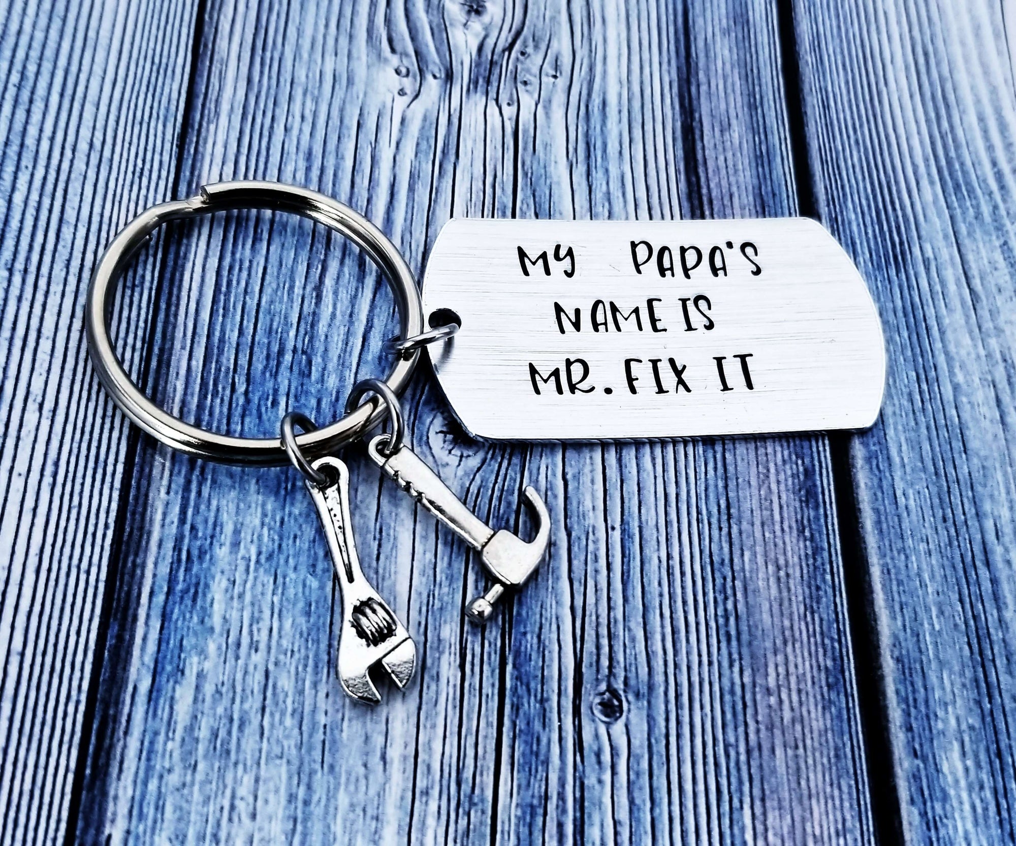 Grandpa's Name Is Mr. Fix It, Papa Keychain, Fathers Keyring, Father's Day Gift, Best Father, Handyman