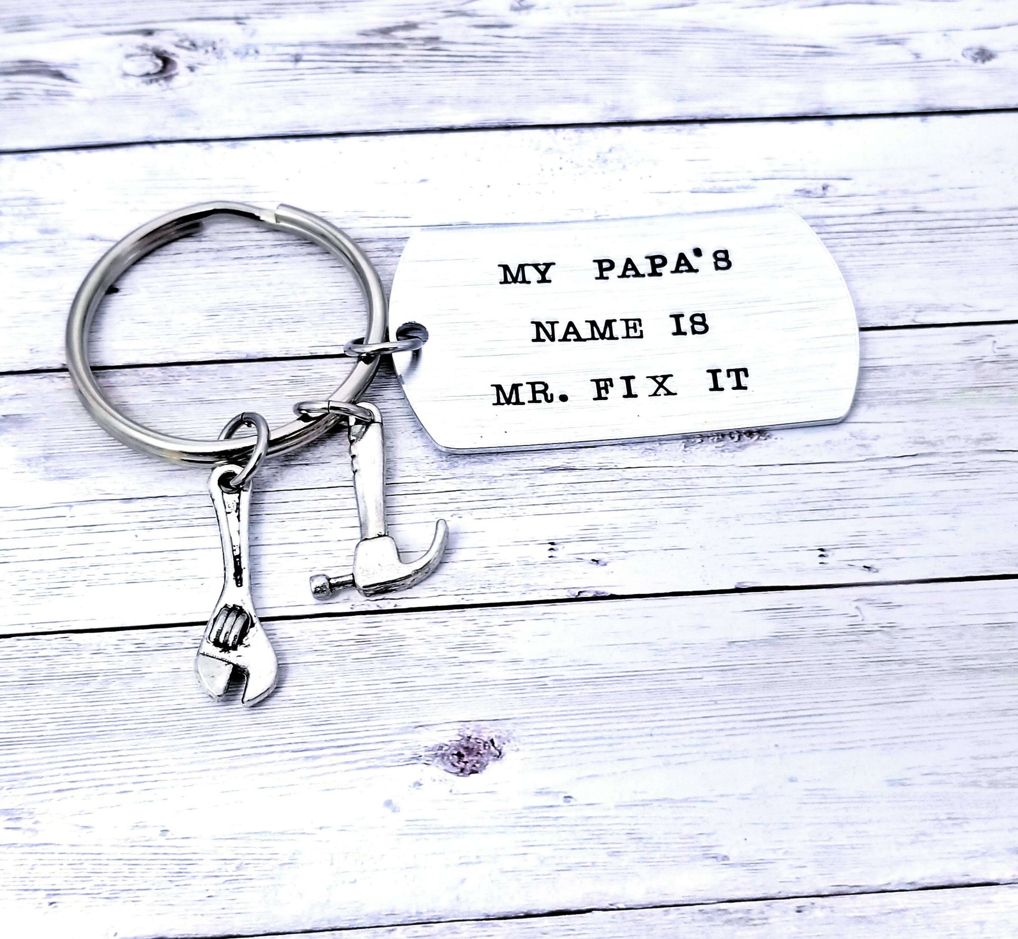 Grandpa's Name Is Mr. Fix It, Papa Keychain, Fathers Keyring, Father's Day Gift, Best Father, Handyman