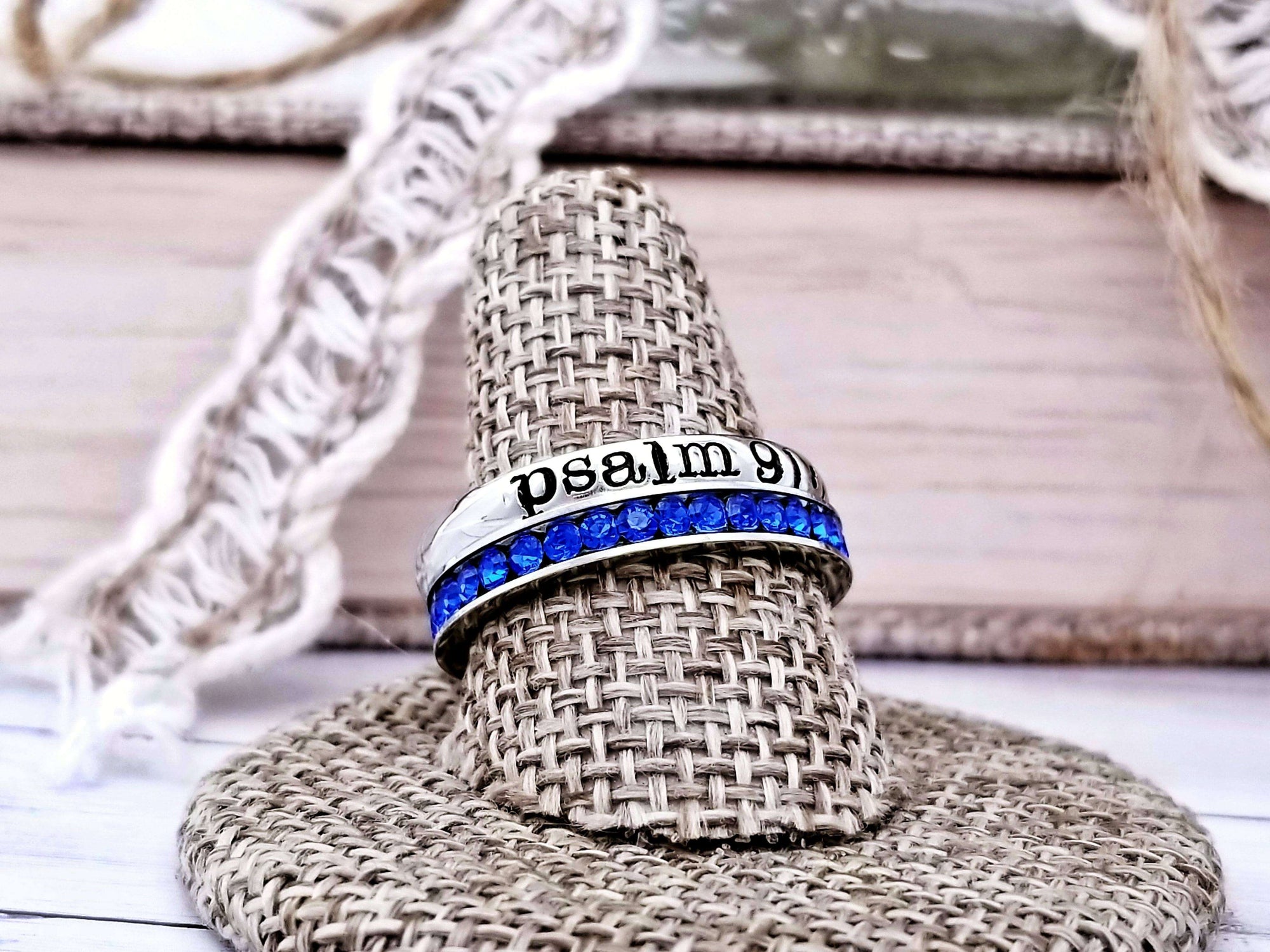 Scripture Ring, Christian Jewelry, Psalm Ring, Scripture Jewelry, Inspirational Ring, Personalize Jewelry, Hand Stamped Ring, Stackable Ring