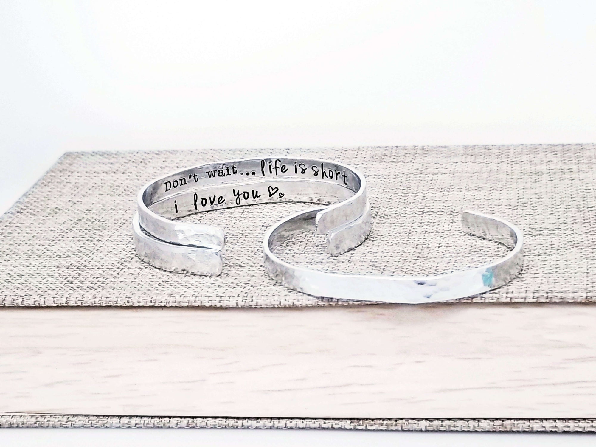 Hammered Silver Bracelet, Custom Cuff Bracelet, Silver Cuff Bracelet, Bracelet Cuff, Inspirational Bracelet Cuff, Bracelet Gift, Custom Gift