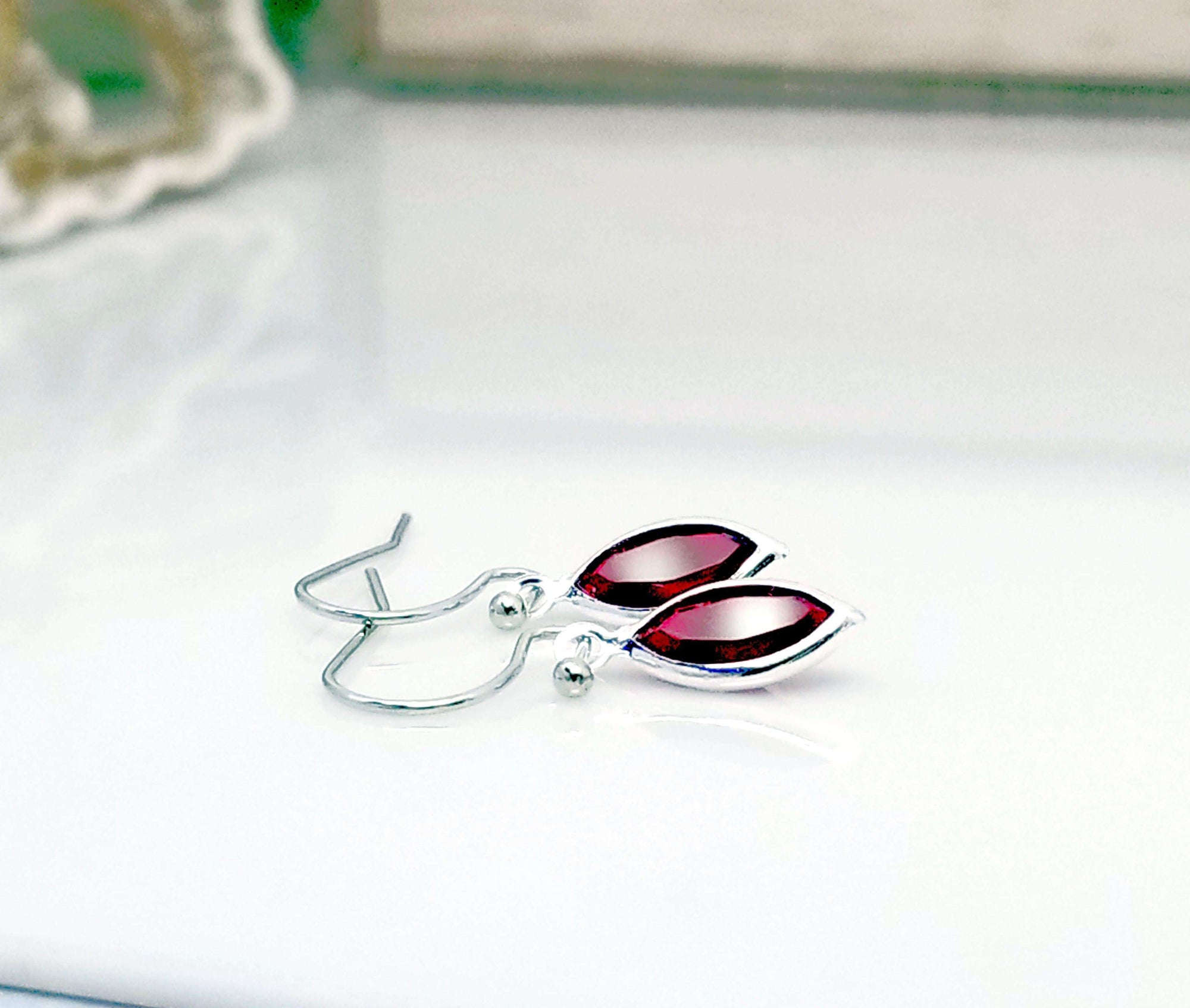 Birthstone Earrings, Birth Month Earrings, Swarovski Marquis Earrings, Sterling Silver Earrings