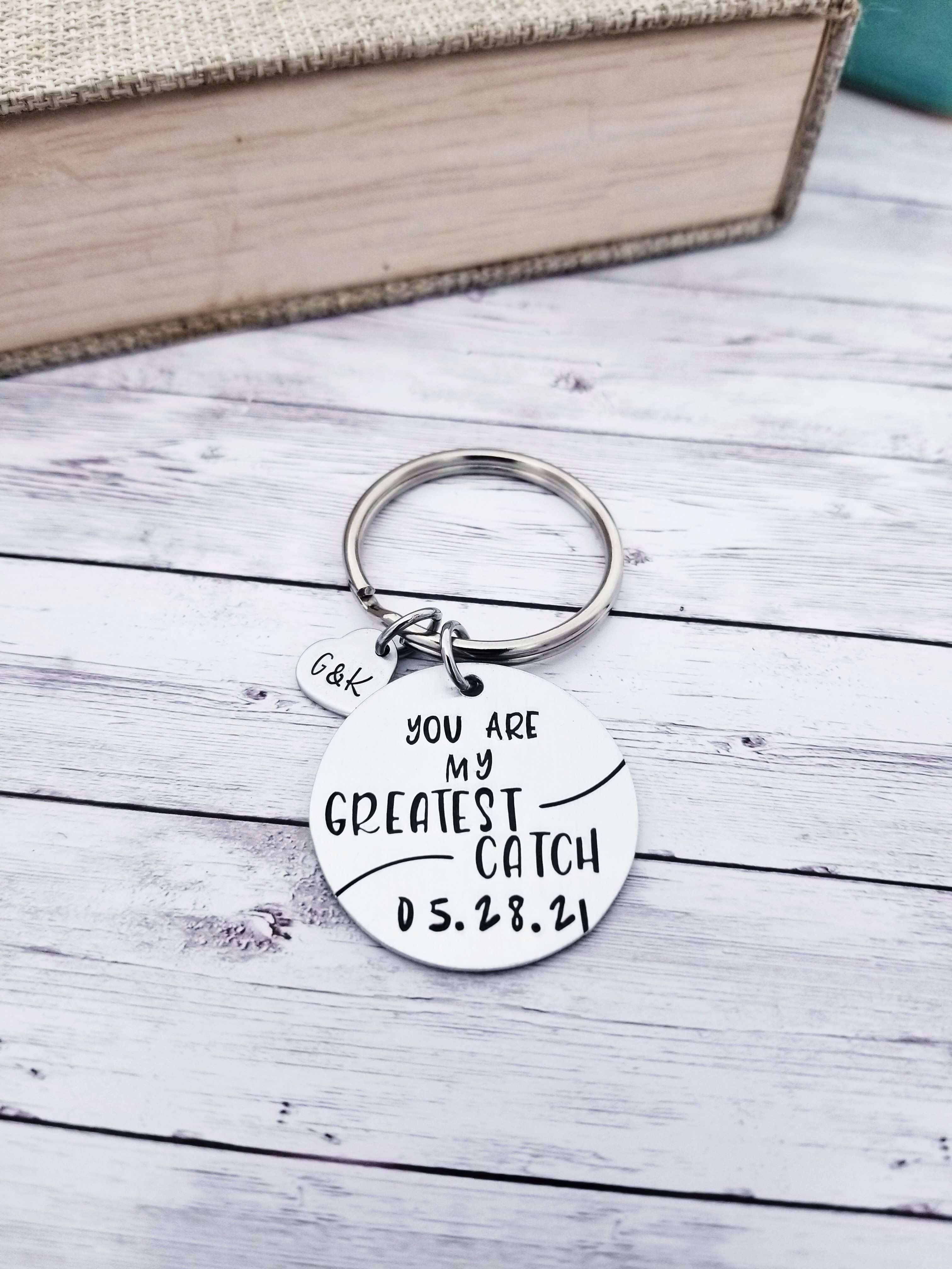 My Greatest Catch, Wedding Gift, Anniversary Gift, Husband, Boyfriend Gift, Keychain Gift, Men's Gift