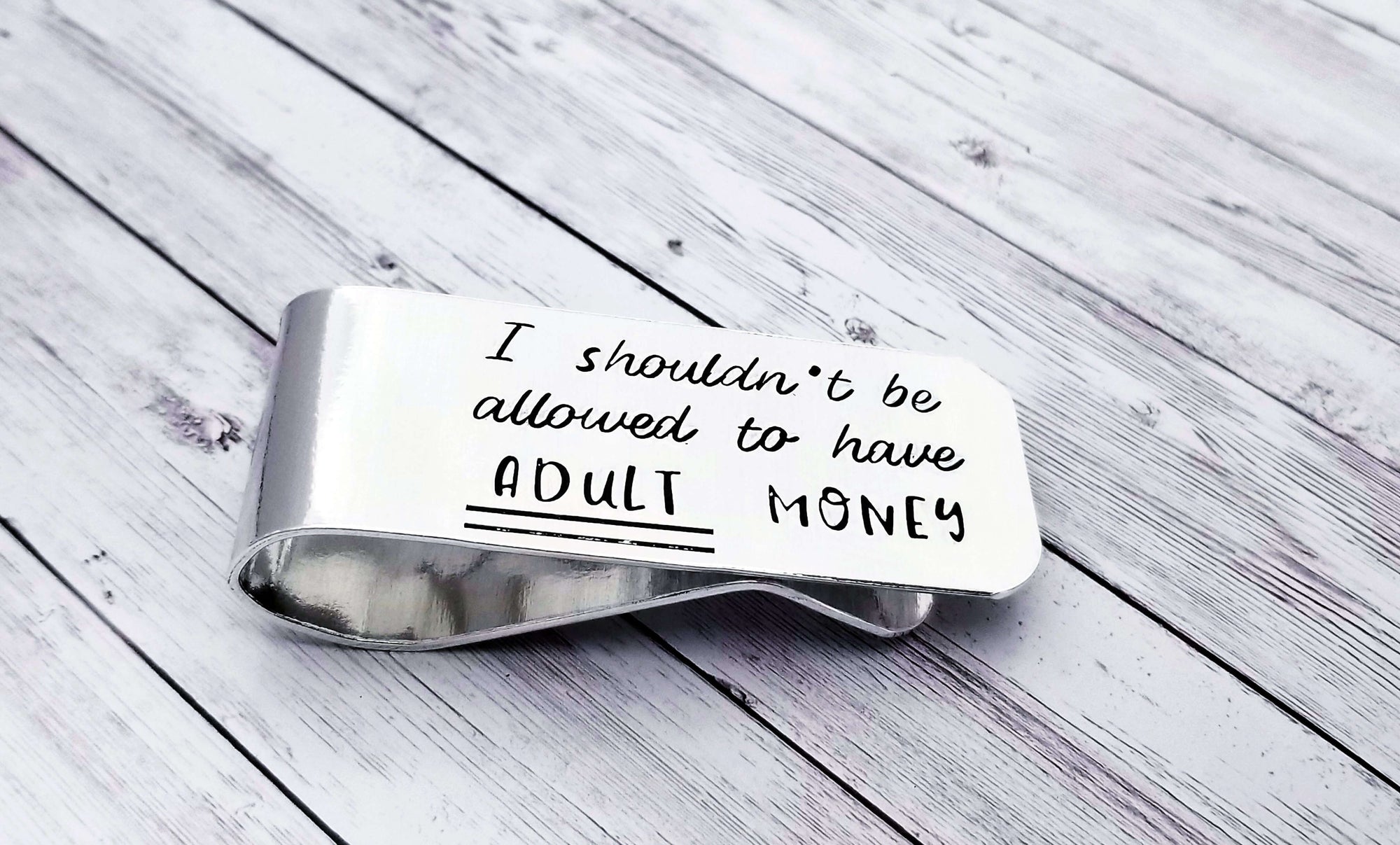 Adult Money, Father's Money Clip, Custom Money Clip, Funny Dad Gift ,Gift for Dad, Fathers Day Gift, Dad Money Clip