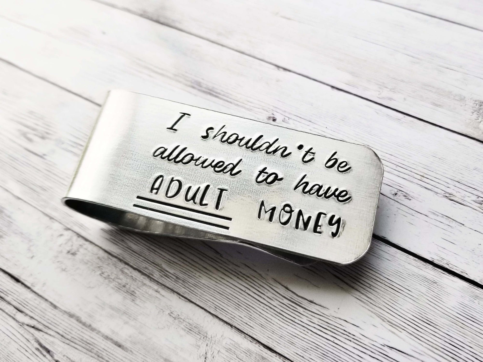 Adult Money, Father's Money Clip, Custom Money Clip, Funny Dad Gift ,Gift for Dad, Fathers Day Gift, Dad Money Clip