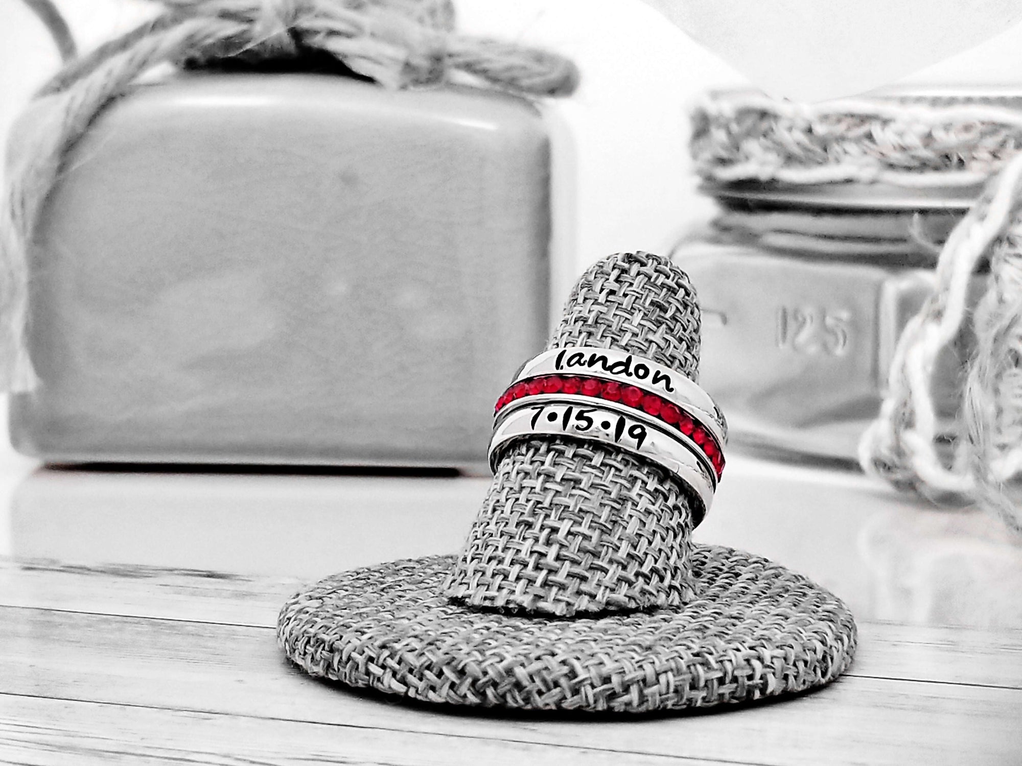 Stackable Name Rings, Custom Hand Stamped Rings, Personalized Gift, Eternity rings, Stainless Steel, Facebook