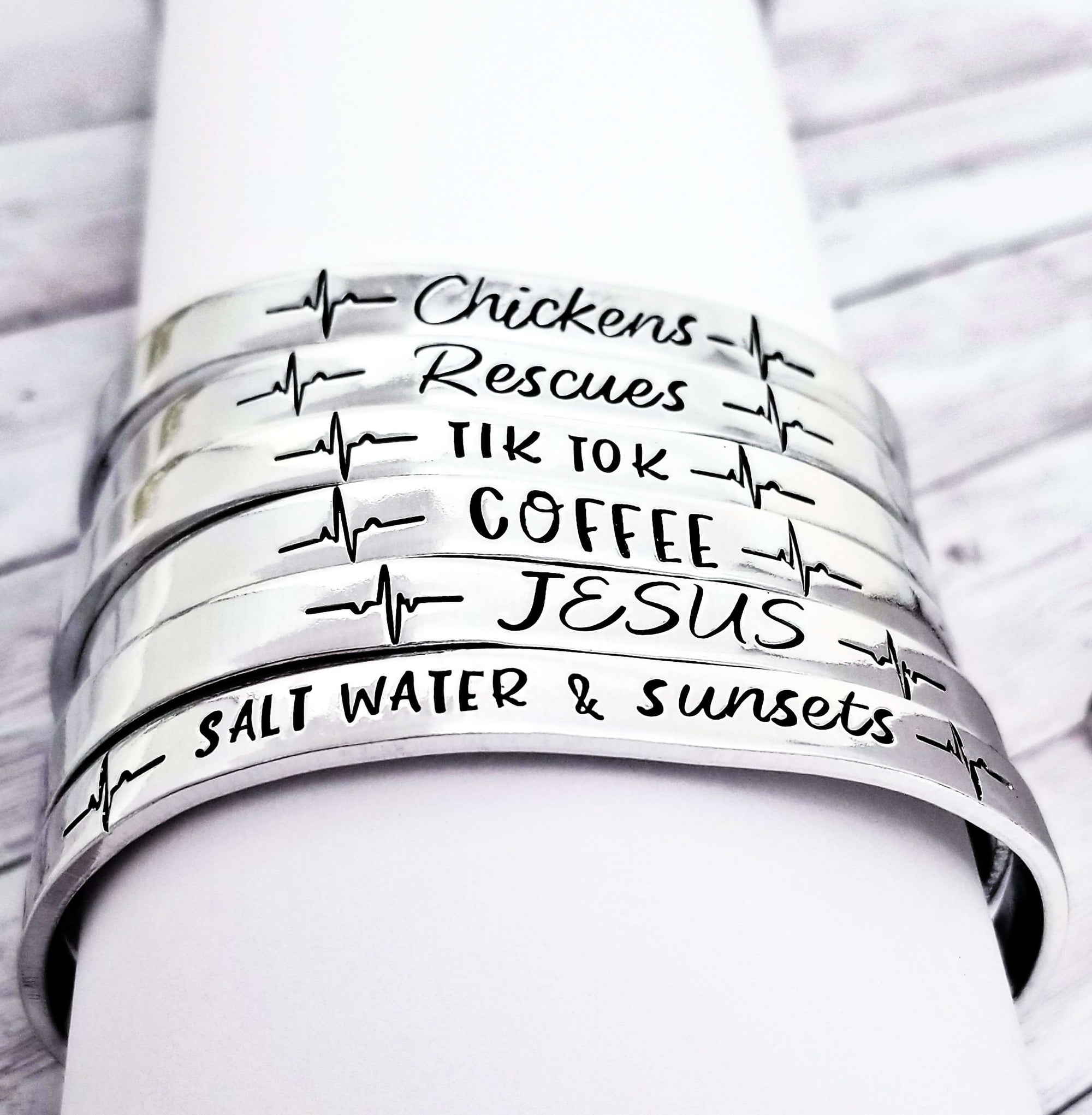 Heart beat Bracelet, Custom Cuff Bracelet, Silver Cuff Bracelet, Bracelet Cuff, Inspirational Bracelet Cuff, Bracelet Gift, Custom Gift