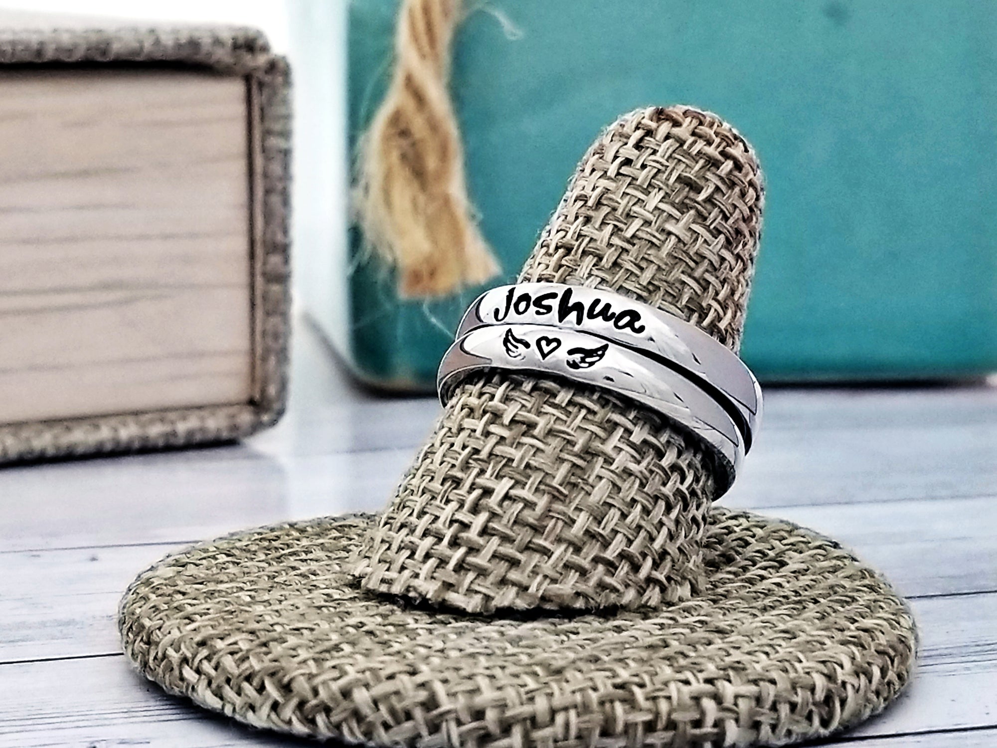 Stackable Name Rings, Custom Hand Stamped Rings, Personalized Gift, Eternity rings, Stainless Steel, Facebook