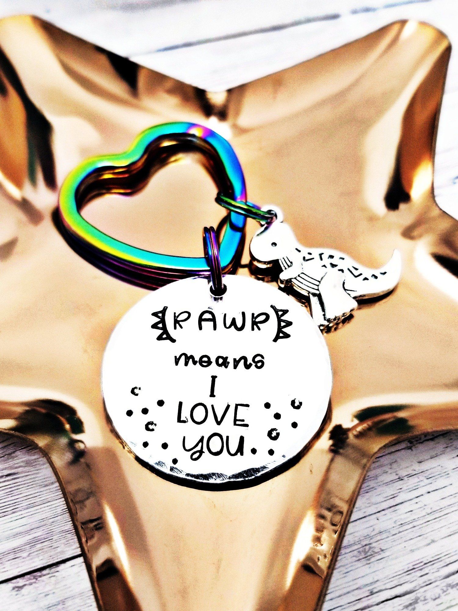 Rawr means I Love You, Backpack Tag, Dino Lover Gift, Back To School Gift, Dinosaur Backpack tag, Lunch Box Zipper Pull, Dinosaur Love