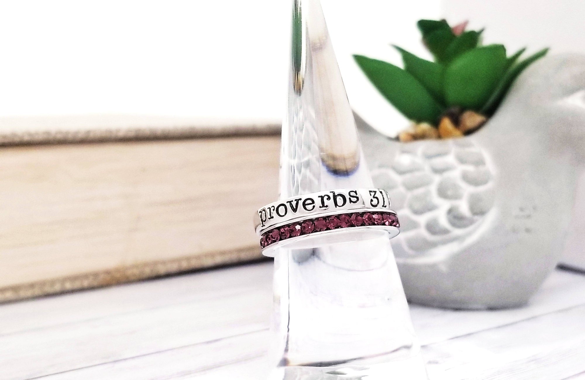 Scripture Ring, Christian Jewelry, Psalm Ring, Scripture Jewelry, Inspirational Ring, Personalize Jewelry, Hand Stamped Ring, Stackable Ring