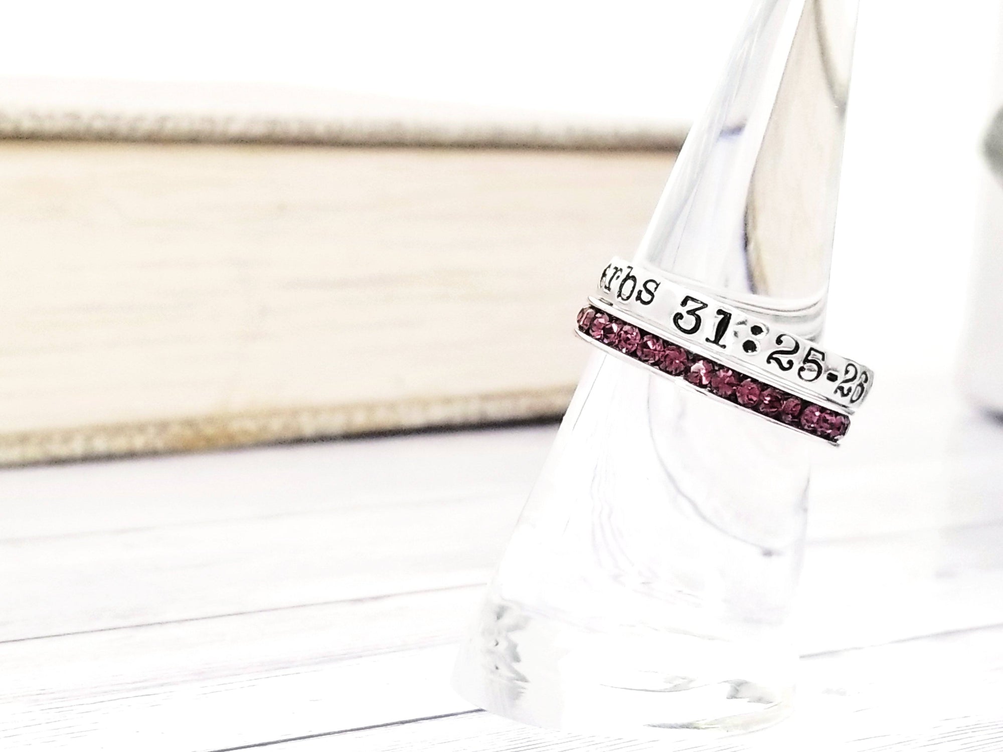 Scripture Ring, Christian Jewelry, Psalm Ring, Scripture Jewelry, Inspirational Ring, Personalize Jewelry, Hand Stamped Ring, Stackable Ring