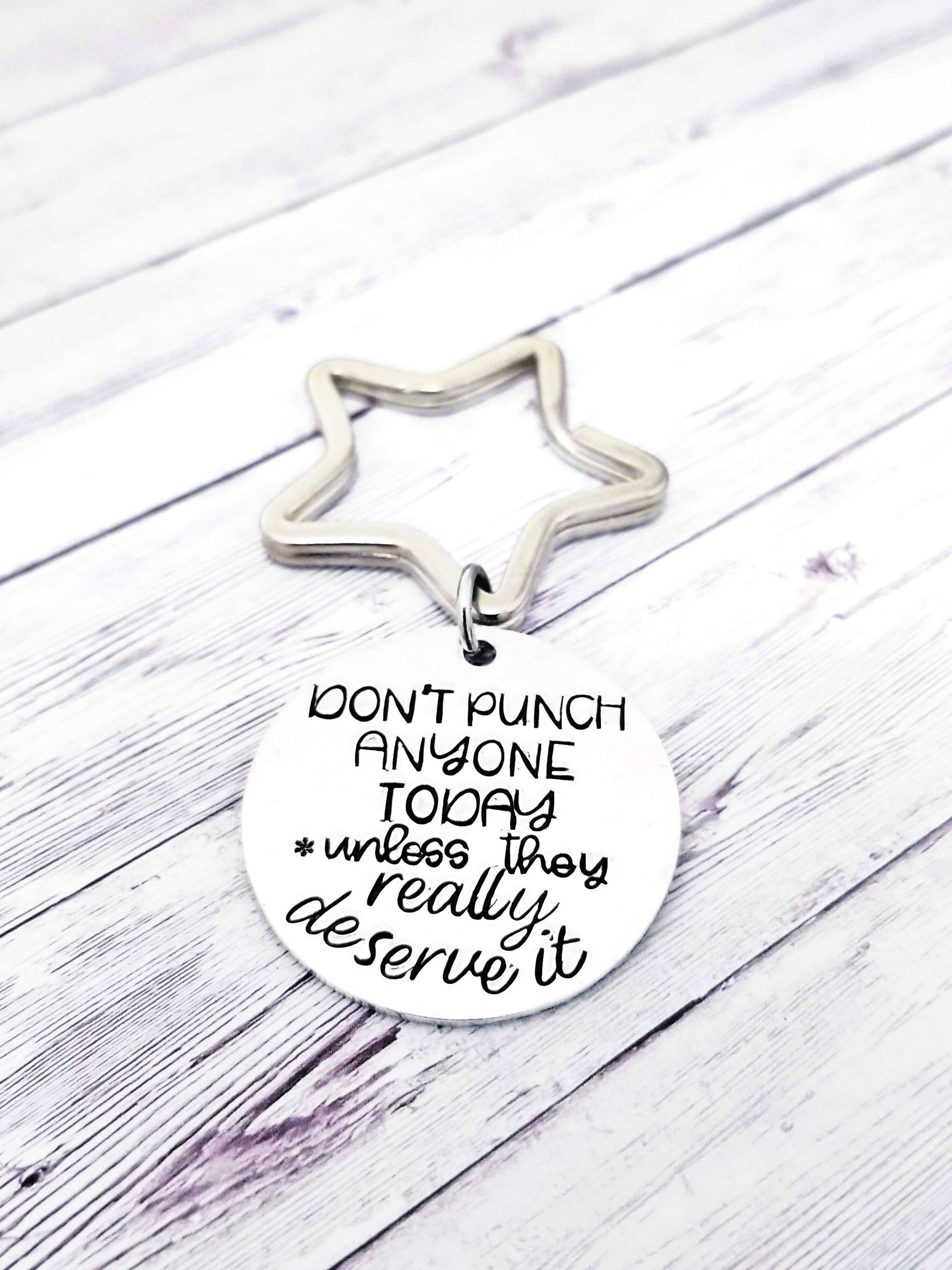 Don't Punch Anyone, Customer Service Gift, Backpack Tag, Funny Mantra Gift