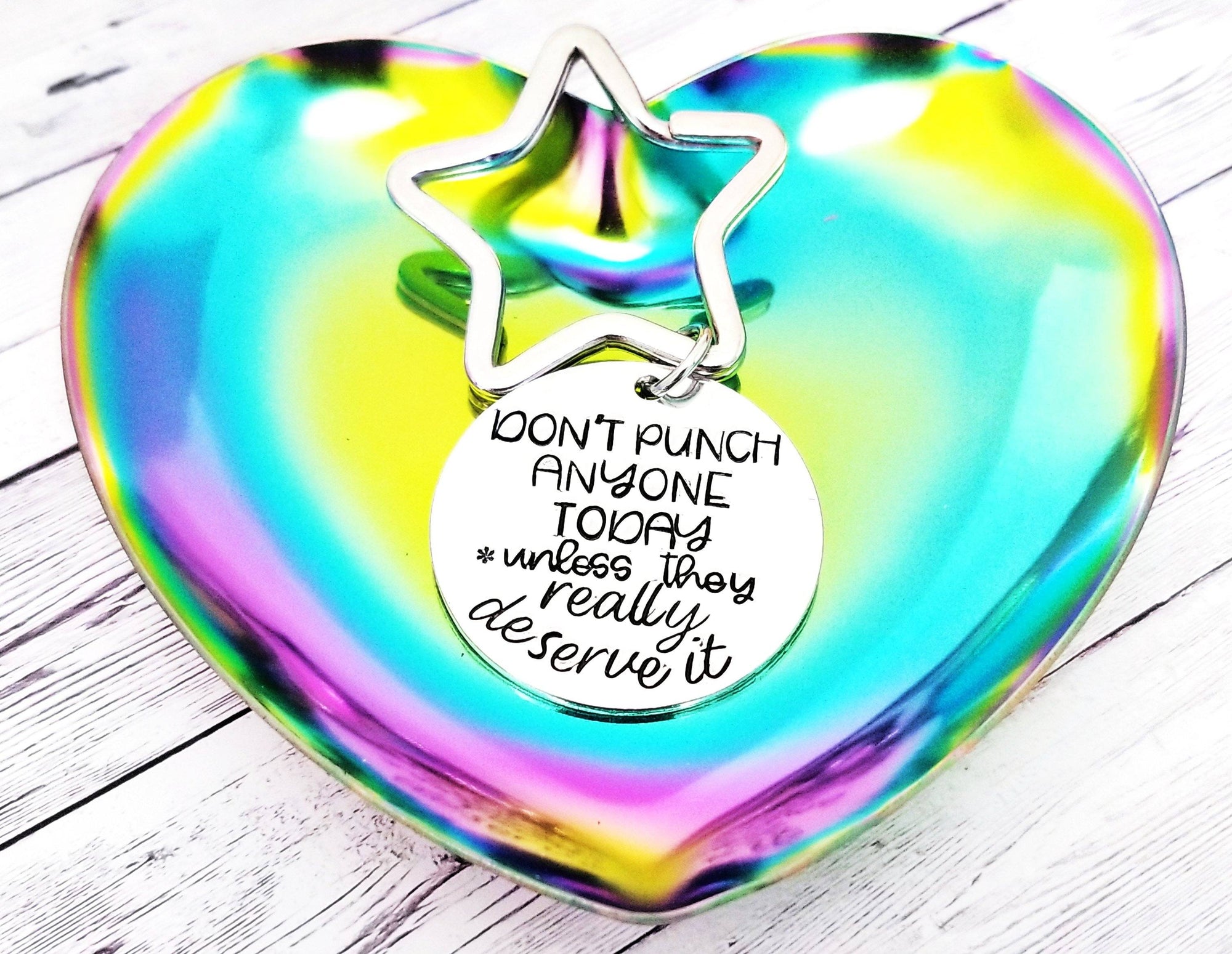 Don't Punch Anyone, Customer Service Gift, Backpack Tag, Funny Mantra Gift