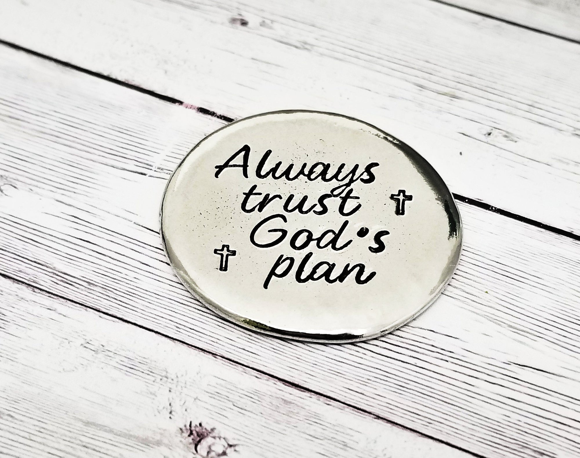 Pocket Pebbles, Manifestation Reminder, Love Token, Hand Stamped Worry Stone, Pewter Pocket Pebble, Strength Stone, Affirmations Token