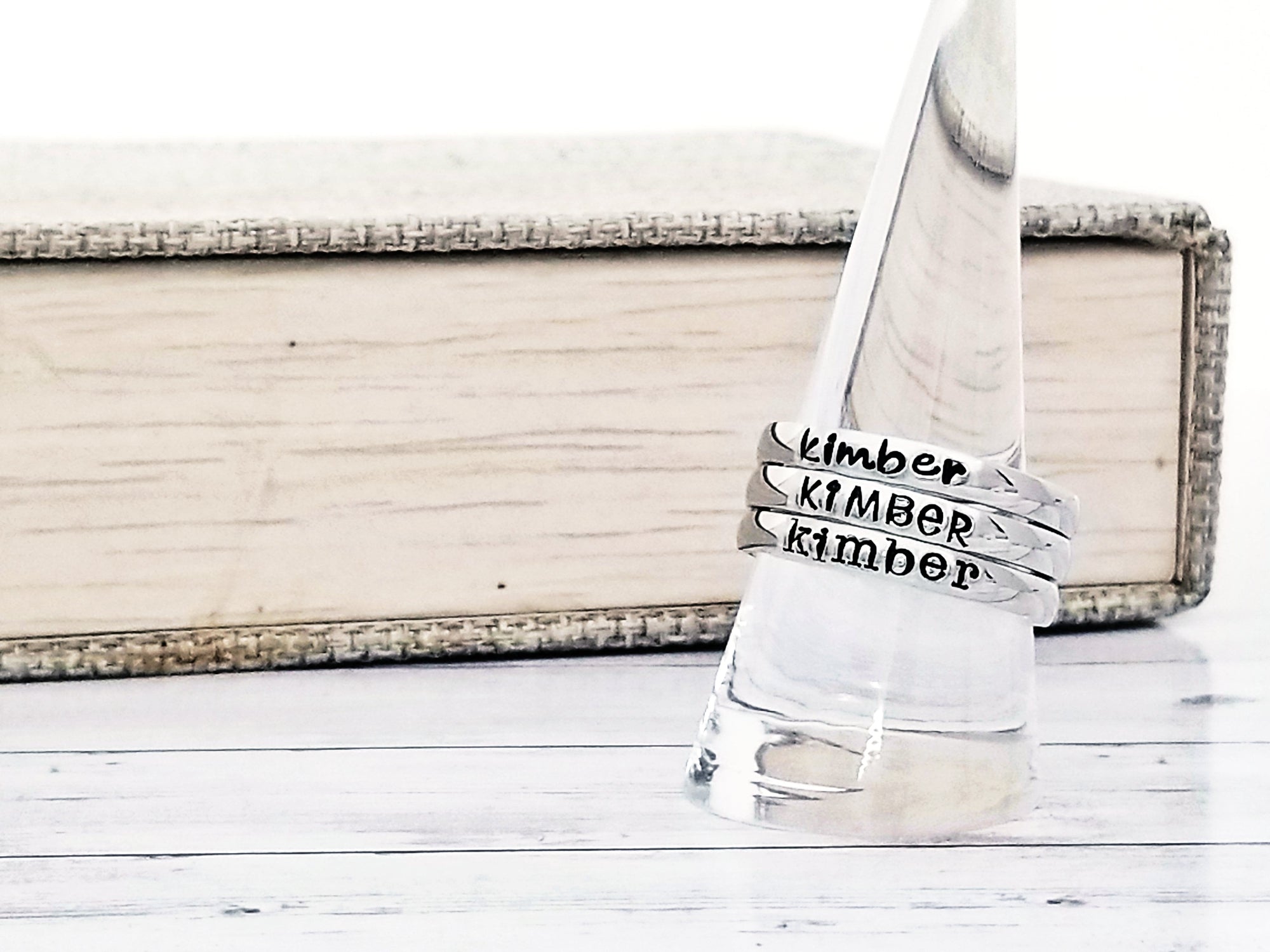 Memorial Stacking Ring, Memorial jewelry, Personalize Jewelry, Hand Stamped Name Ring, Silver Personalize Ring, Stackable Name Rings, Custom Rings