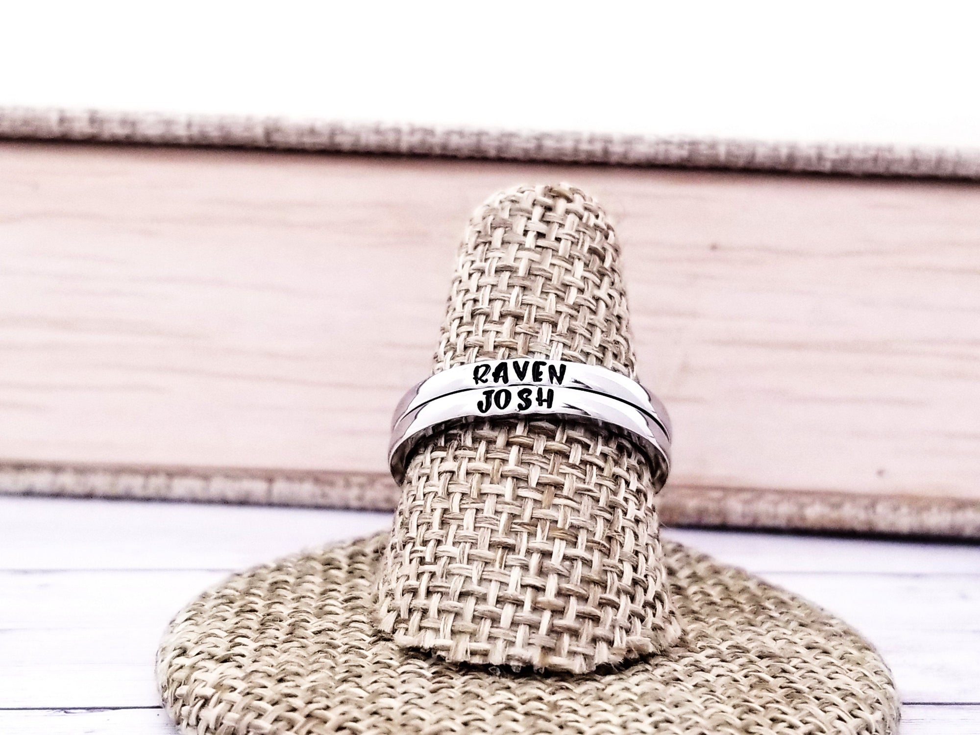 Tiny Roman Numeral Rings, Custom Hand Stamped Rings, Personalized Gift, Eternity rings, Stainless Steel