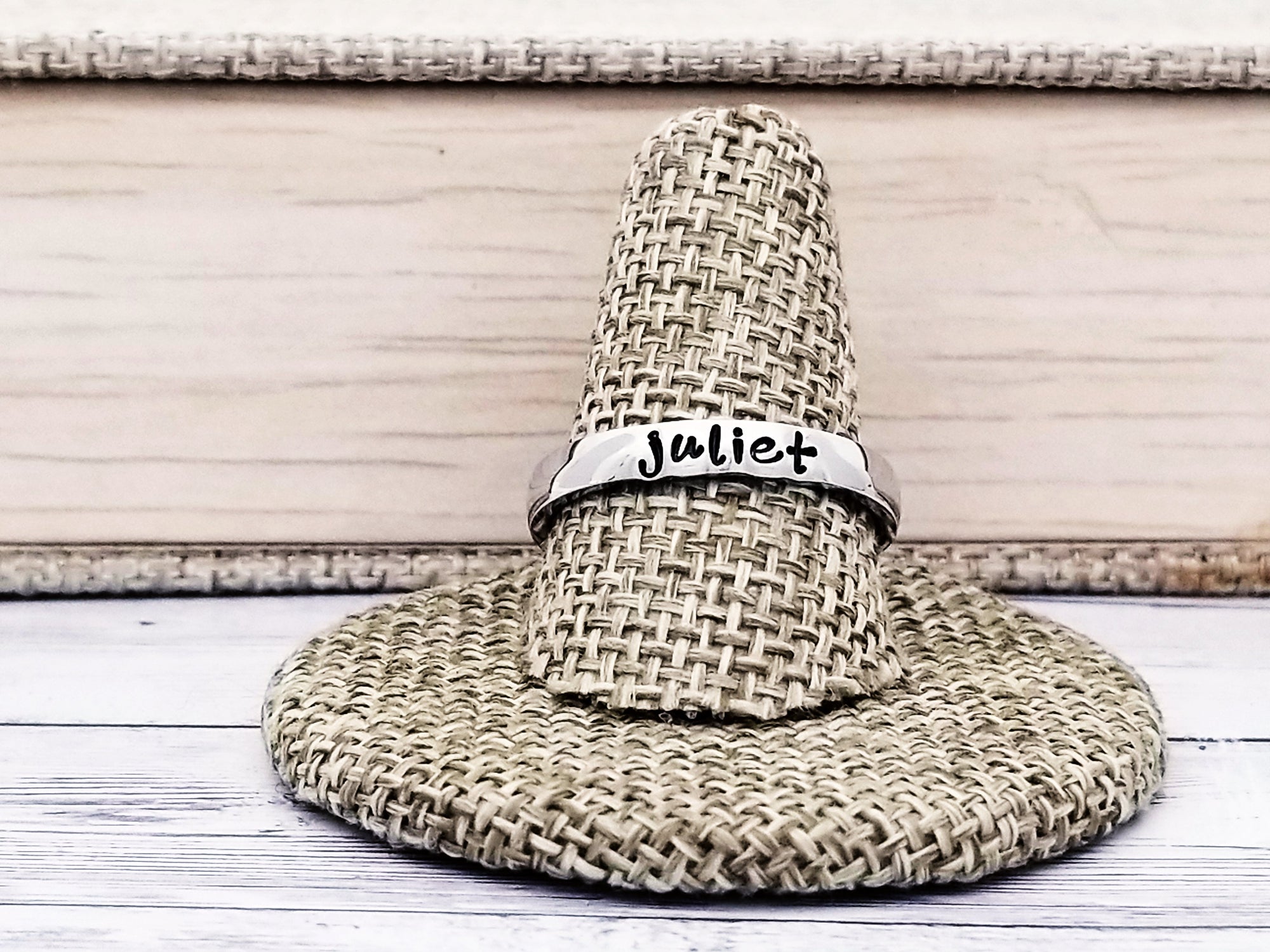 Memorial Stacking Ring, Memorial jewelry, Personalize Jewelry, Hand Stamped Name Ring, Silver Personalize Ring, Stackable Name Rings, Custom Rings