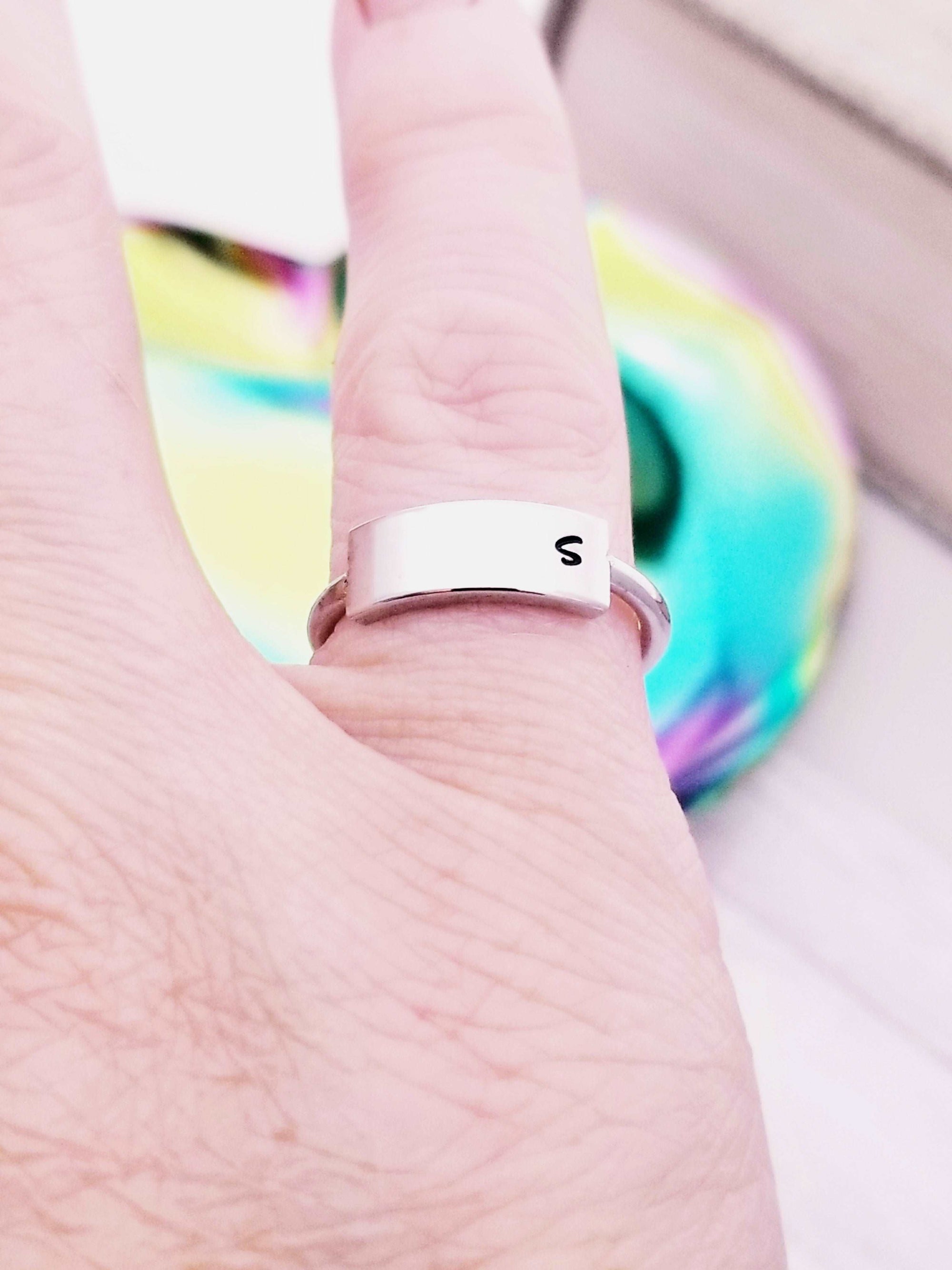 Gold Signet Ring, Personalize Jewelry, Hand Stamped Ring, Rose Gold Personalize Ring, Dainty Ring,  Custom Ring