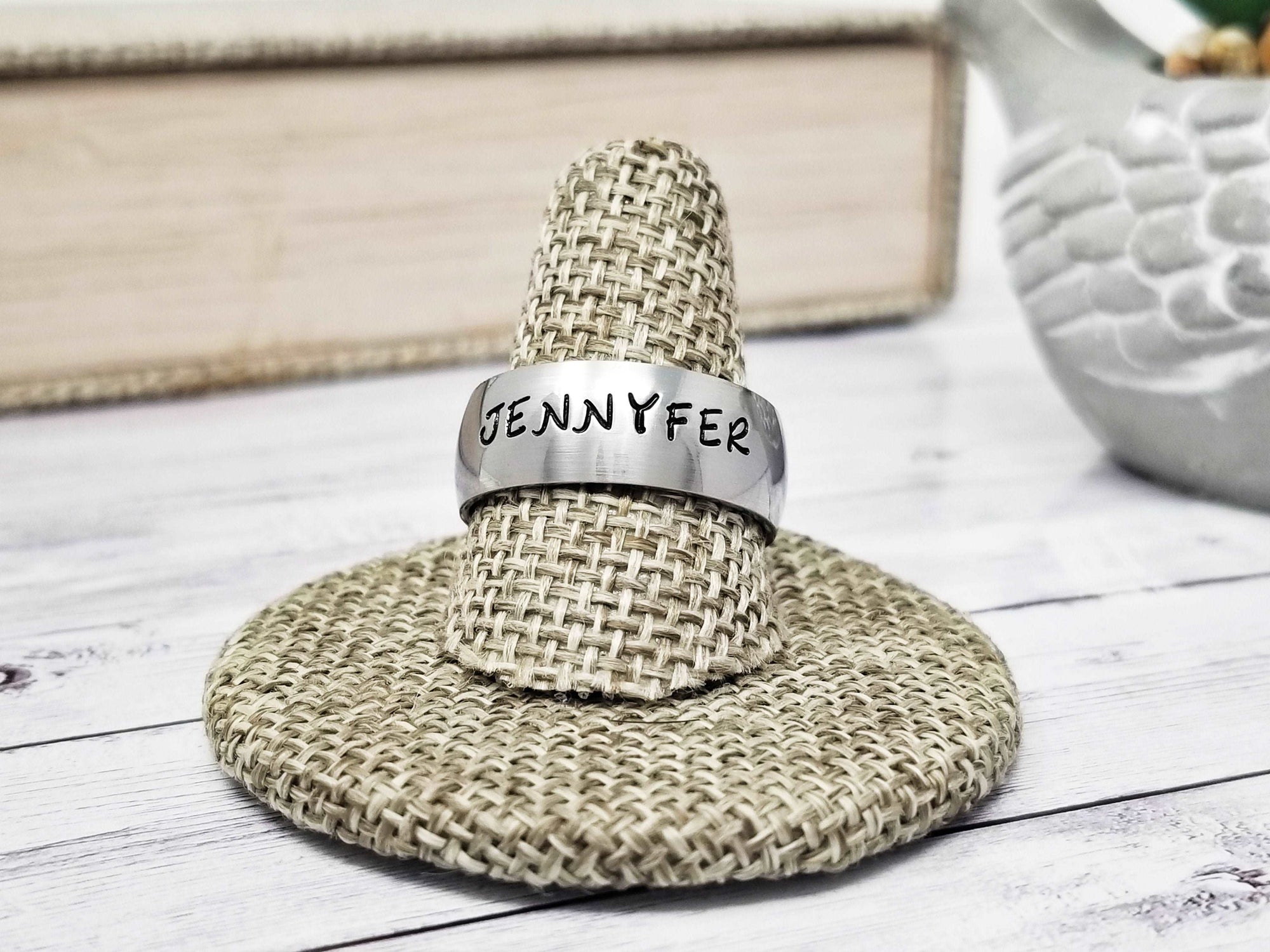 Custom Ring, Stainless Steel Name Ring, Custom Hand Stamped Rings, Stainless Ring, Gifts for her, Gift for him