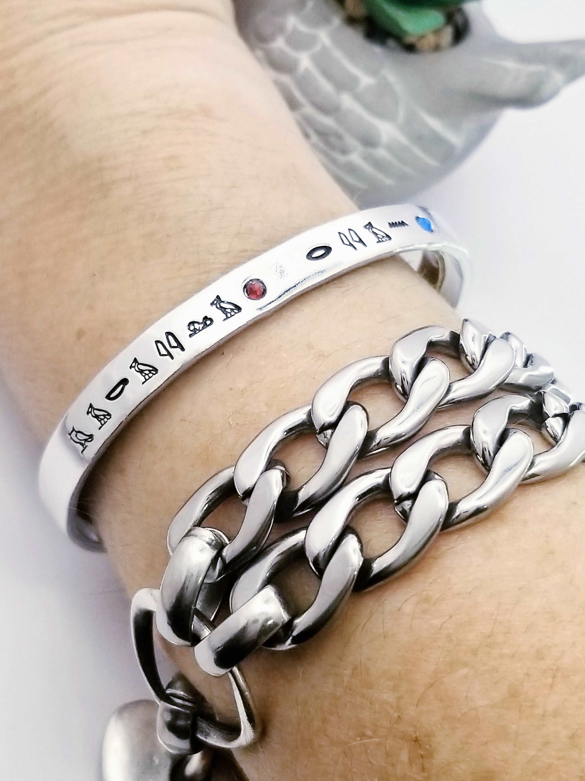 Heiroglyph Bracelet, Egyptian Name, Egyptian Hieroglyphics Jewelry, Name Heiroglyphics, Gifts for her, History Buff, Heiroglyph Monogram