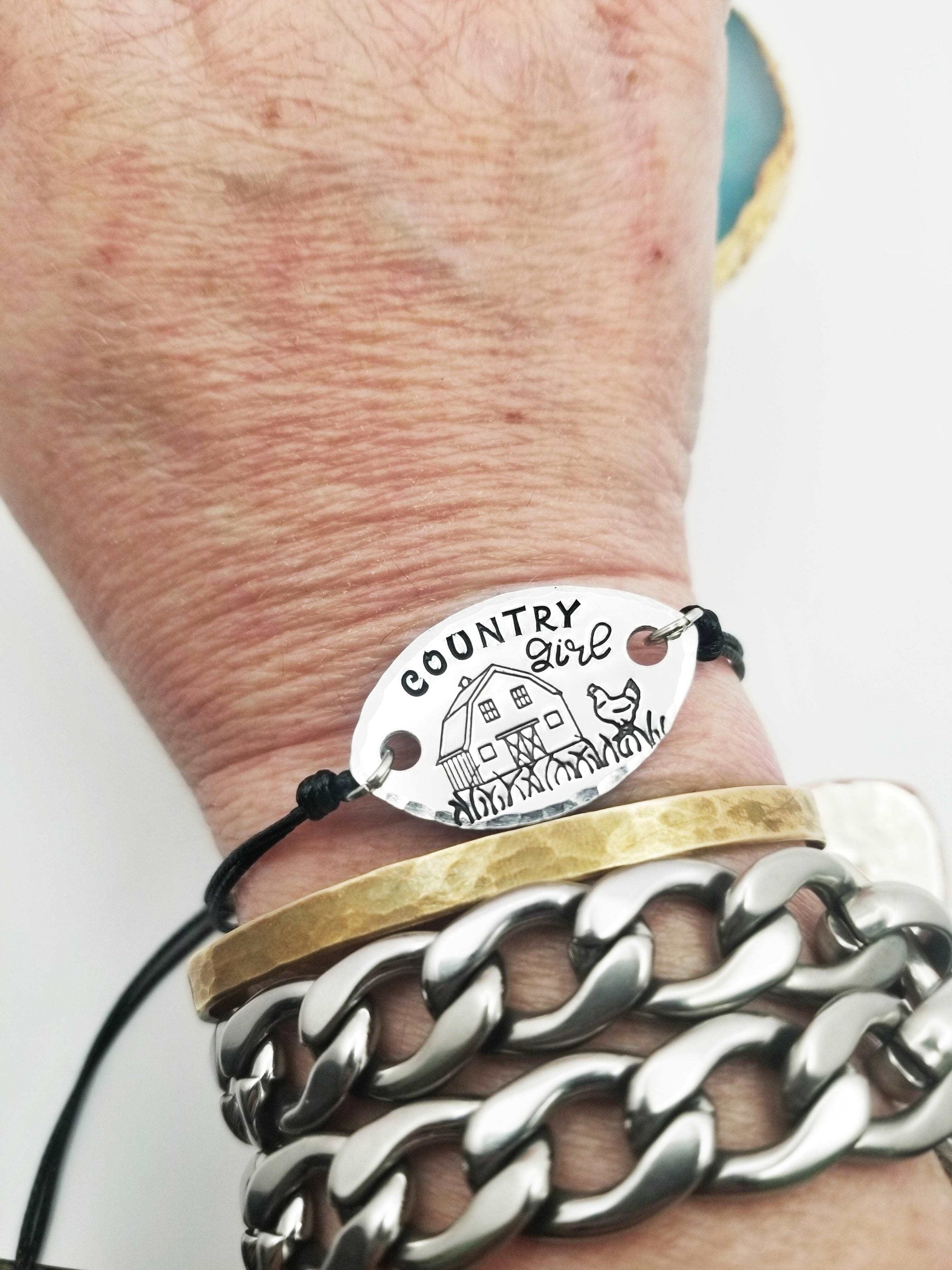 Country Girl Bracelet, Farm Girl Jewelry, Chicken Lover Bracelet, Chicken Lady Bracelet, Chicken Lover Gift, Chicken Bracelet