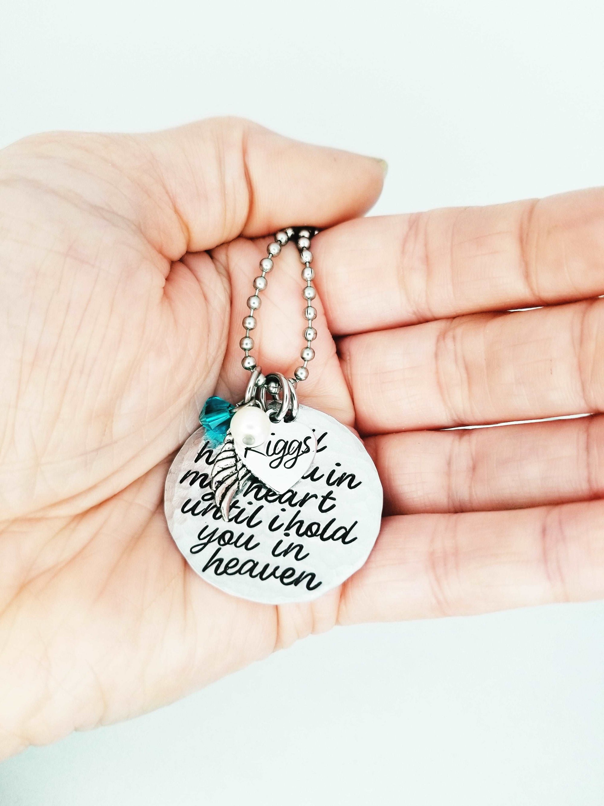 Forever in My Heart, Heart Memorial Necklace, Memory Necklace Mourning Gift, Remembrance Jewelry