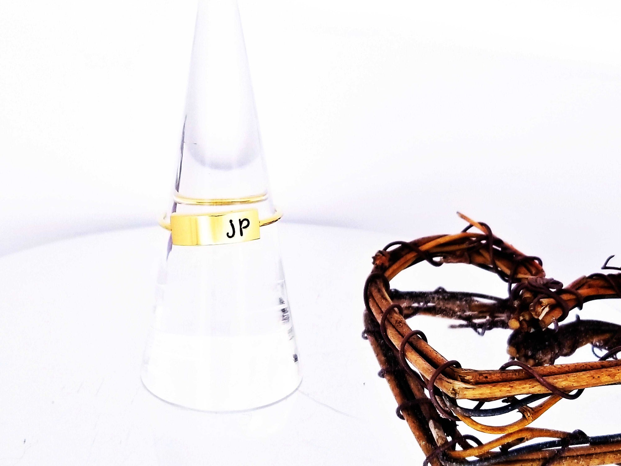 Initial Ring, Personalize Jewelry, Hand Stamped Ring, Rose Gold Personalize Ring, Dainty Ring,  Custom Ring